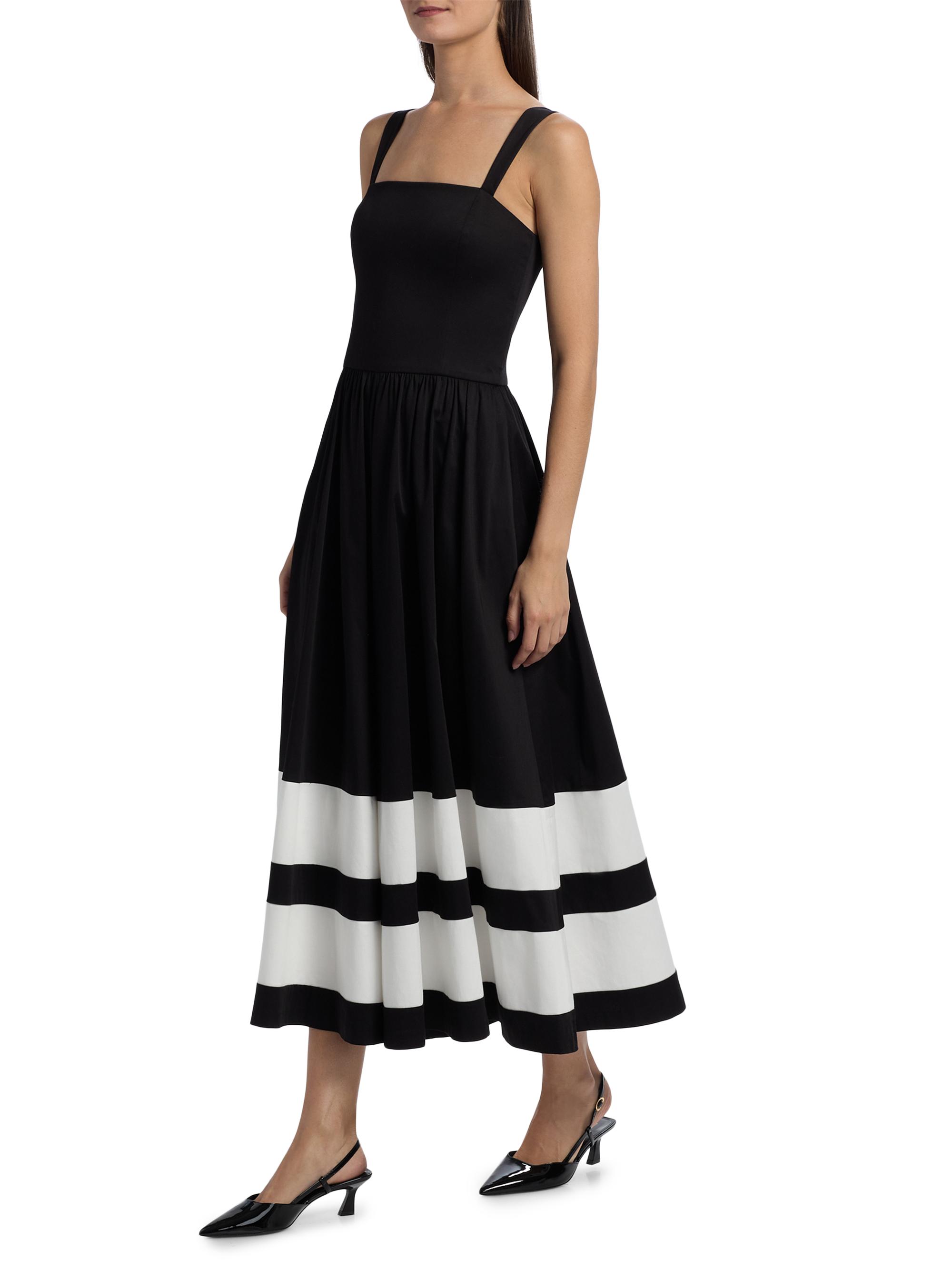 ALICE + OLIVIA Belden Colorblocked Stretch-Cotton Wide-Leg