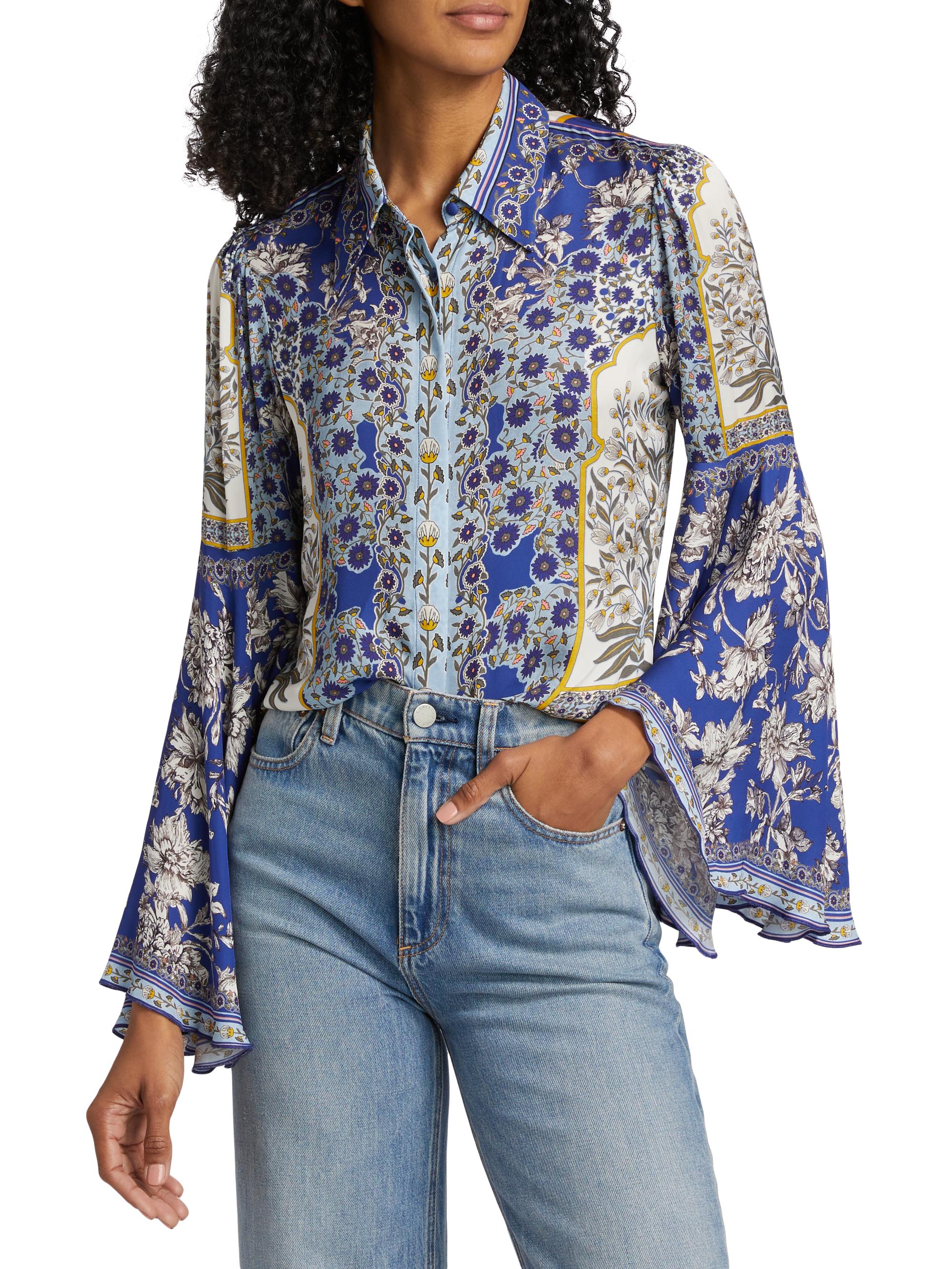 Willa Floral Bell-Sleeve Blouse