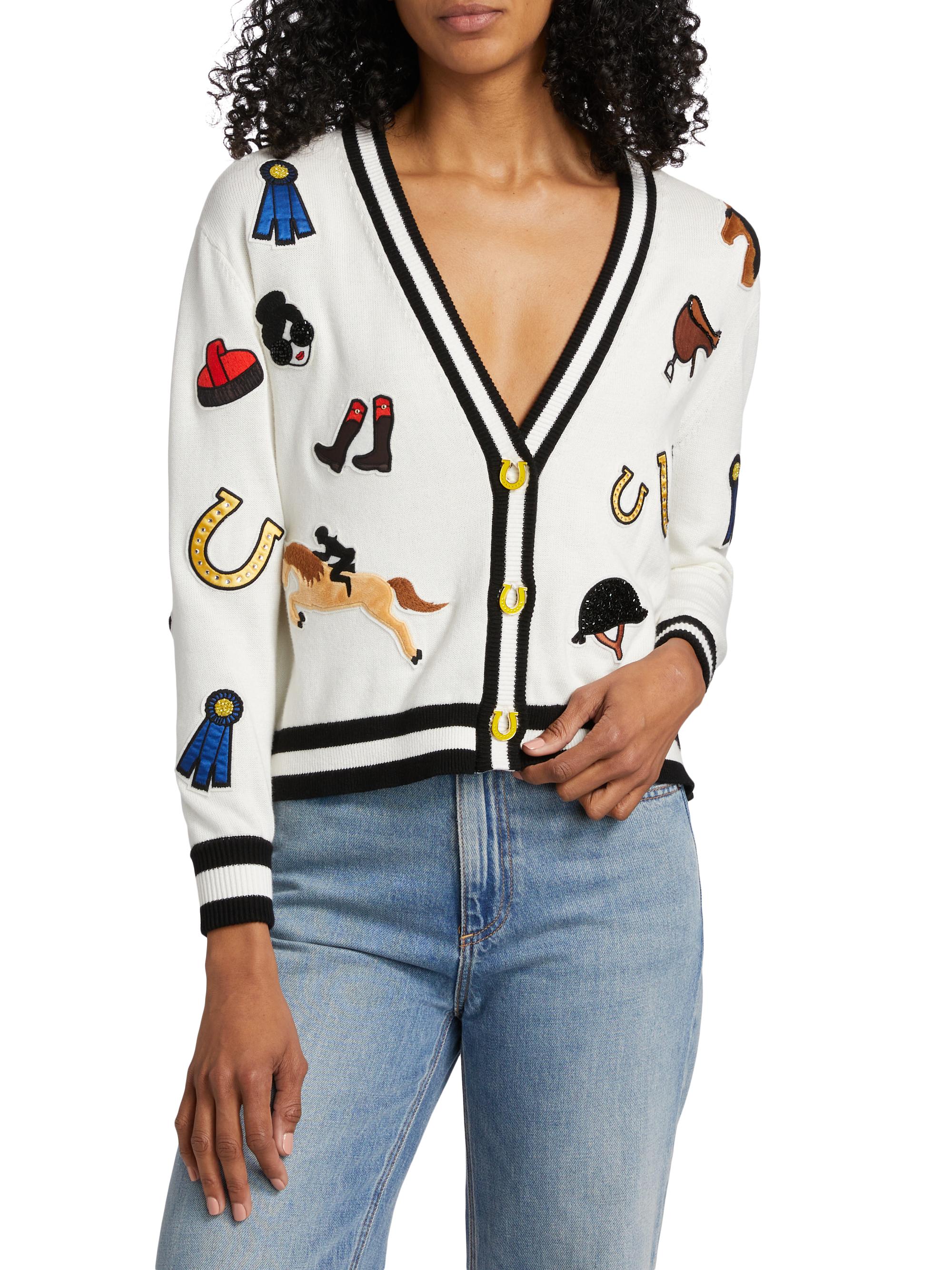 新品定価10万alice+oliviaパールクリスタル刺繍カーディガンジャケット CARSON EMBELLISHED CARDIGAN in ENGLISH ROSE | ALICE + OLIVIA