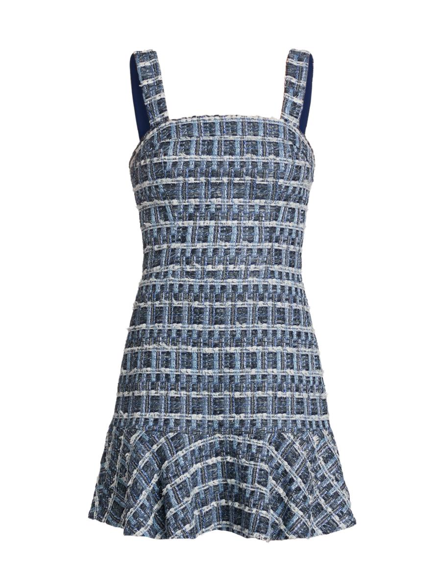 ALICE + OLIVIA Kaidra Squareneck Drop-Waist Minidress | Saks Fifth