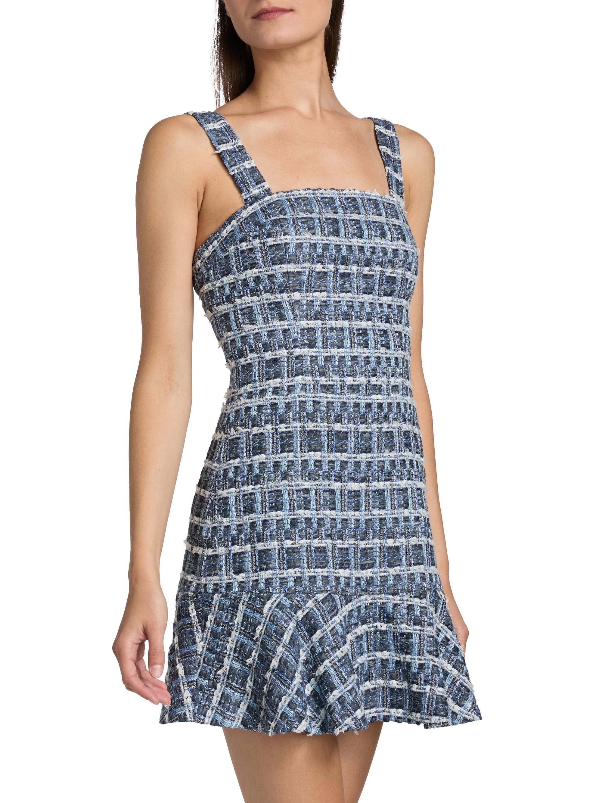ALICE + OLIVIA Kaidra Squareneck Drop-Waist Minidress | Saks Fifth