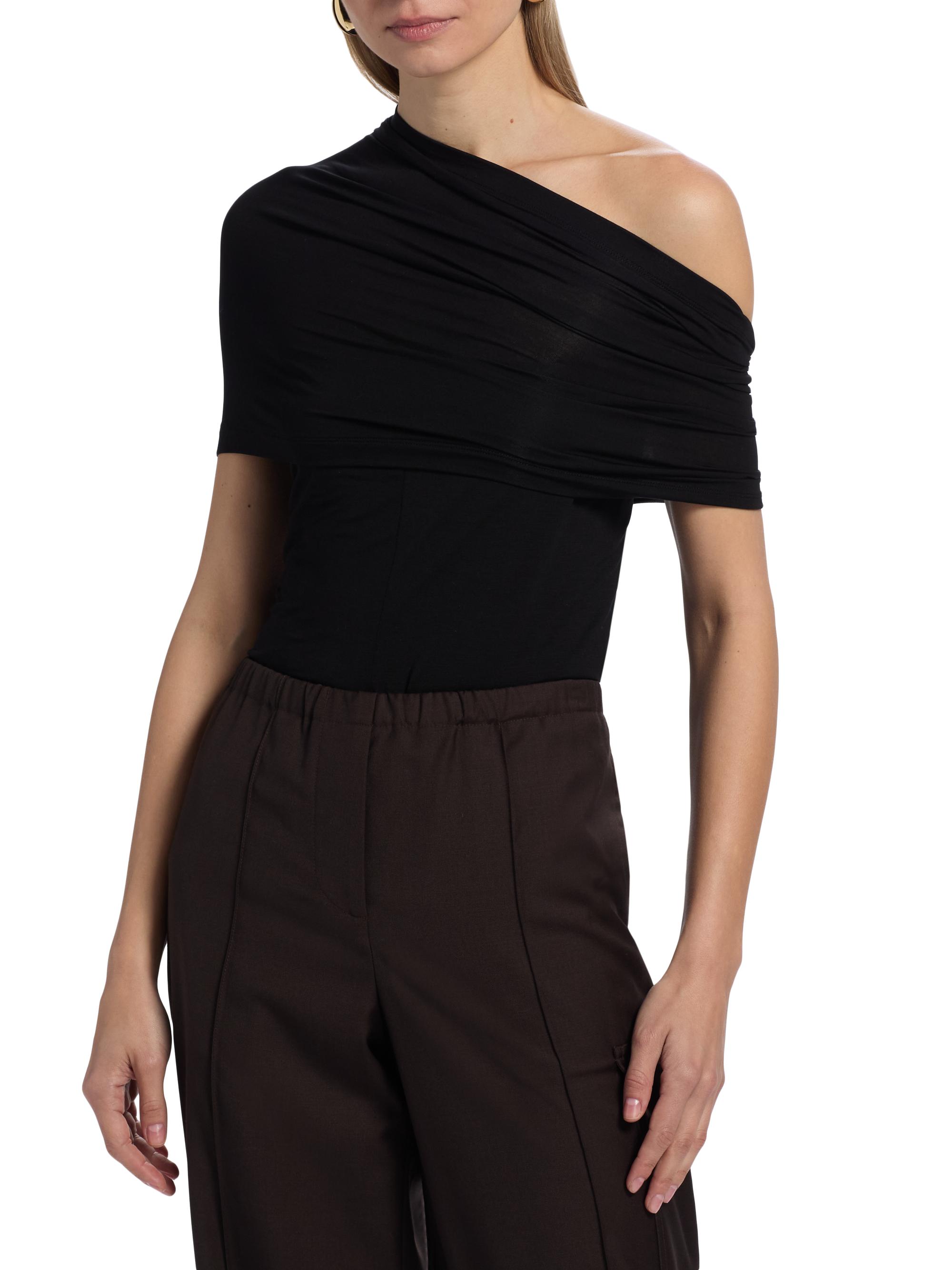 Helmut Lang Sash Draped One-Shoulder Jersey Top | Saks Fifth Avenue
