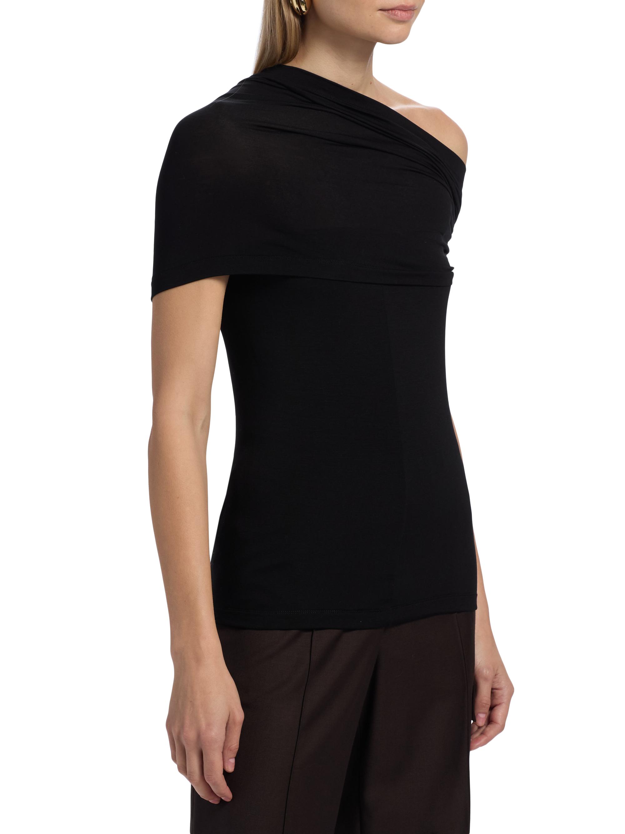 Helmut Lang Sash Draped One-Shoulder Jersey Top | Saks Fifth Avenue