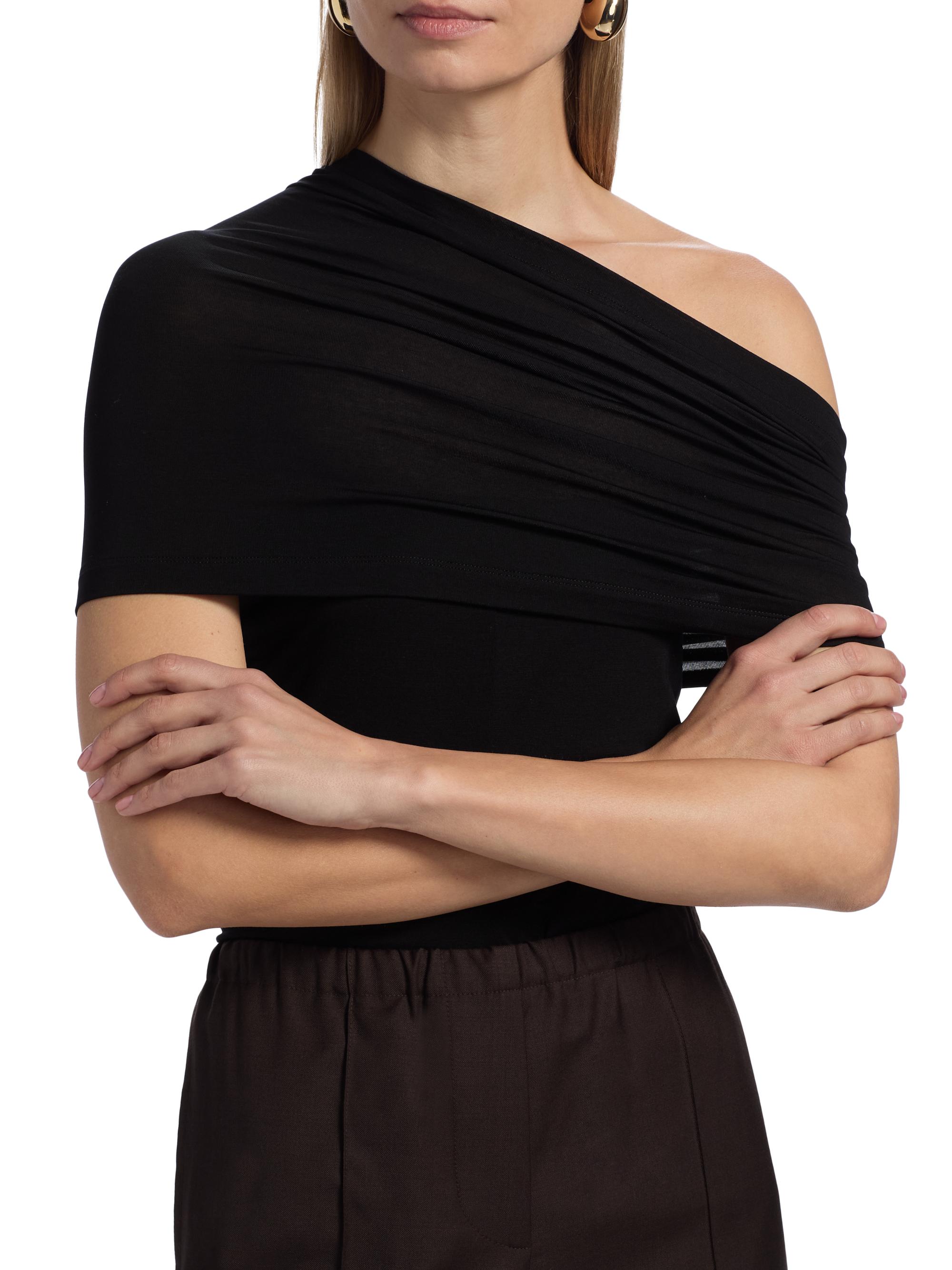 Helmut Lang Sash Draped One-Shoulder Jersey Top | Saks Fifth Avenue
