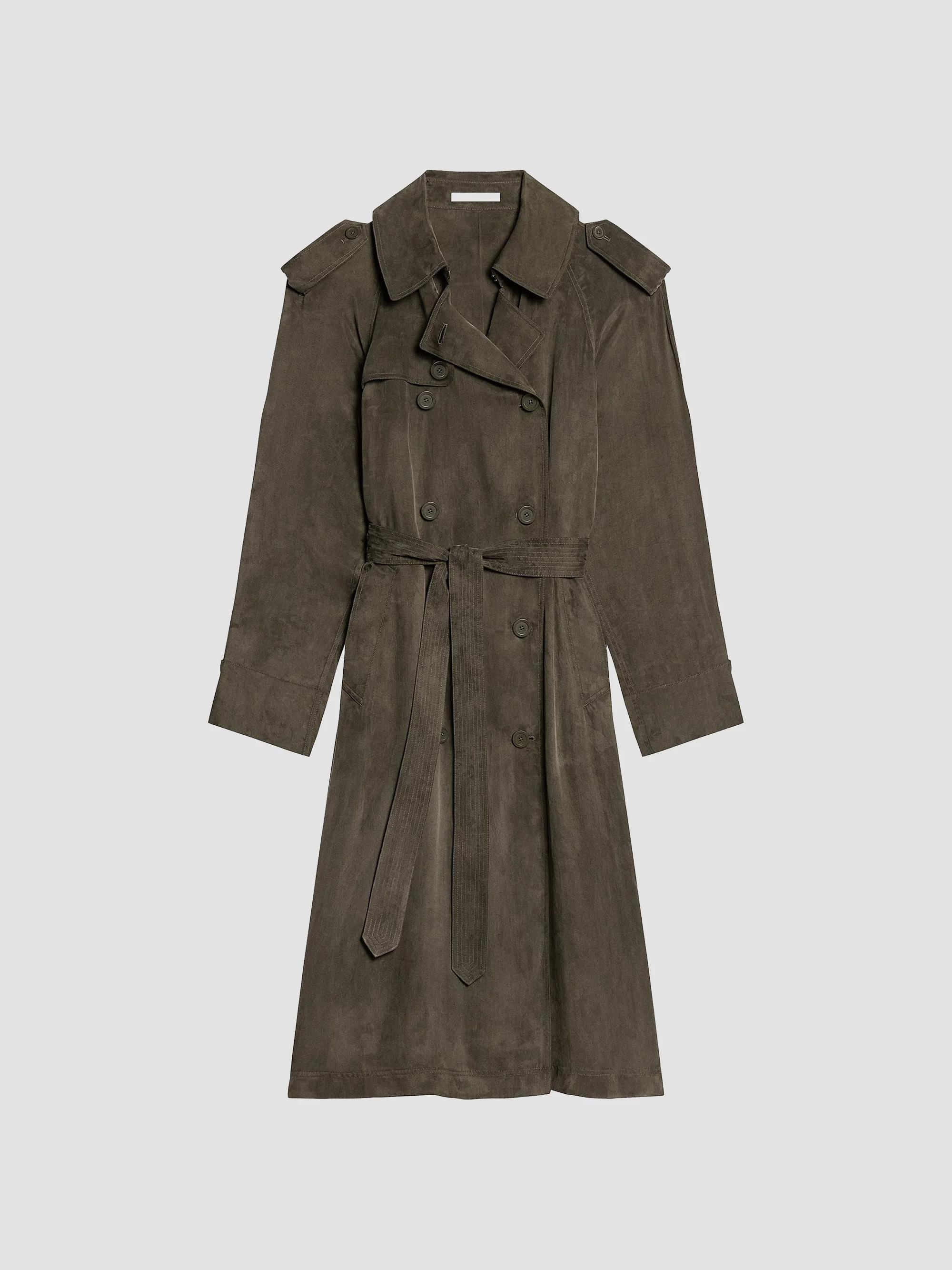 Helmut Lang Fluid Relaxed-Fit Double-Breasted Trench Coat | Saks