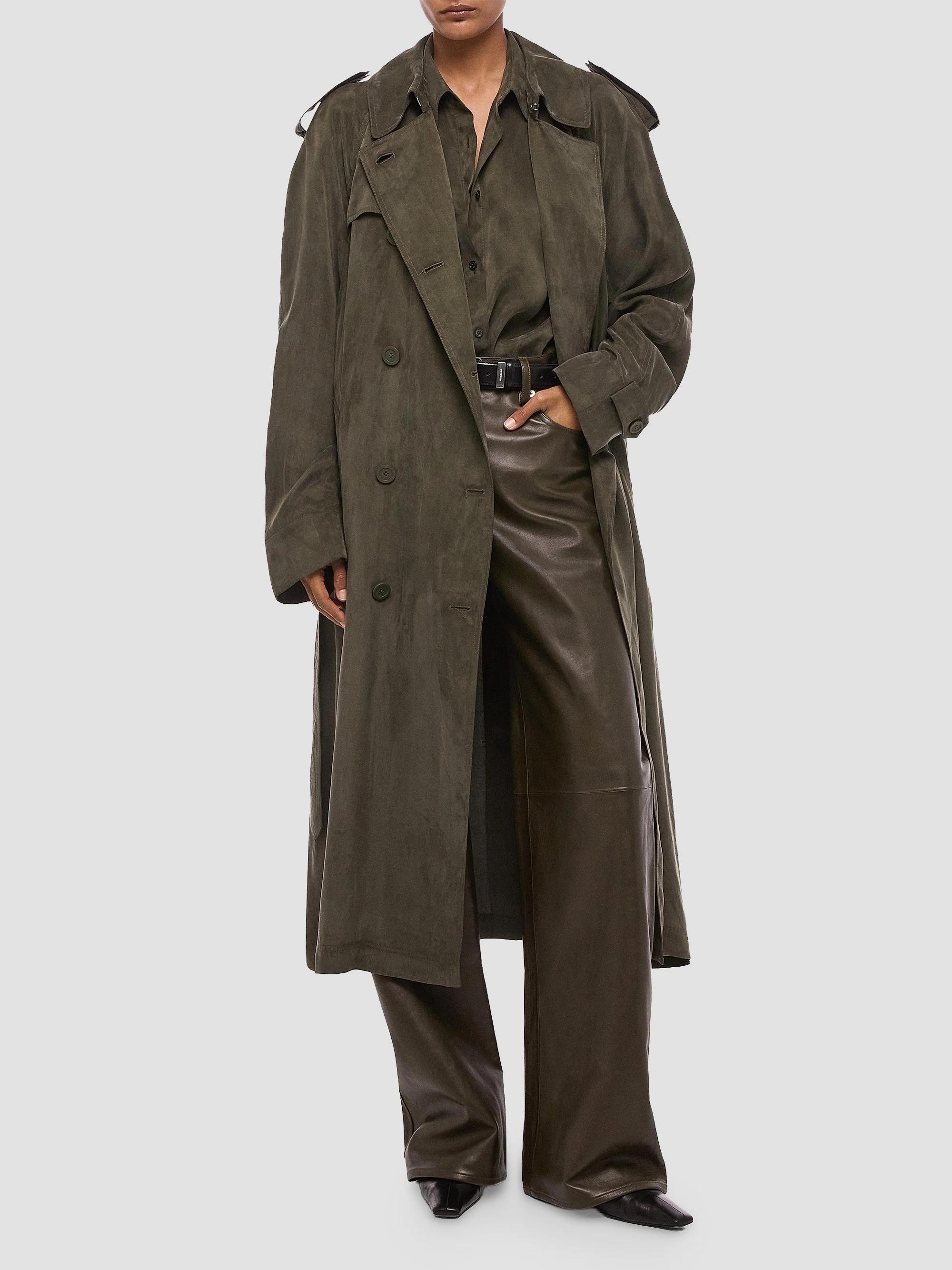 Helmut Lang Fluid Relaxed-Fit Double-Breasted Trench Coat | Saks