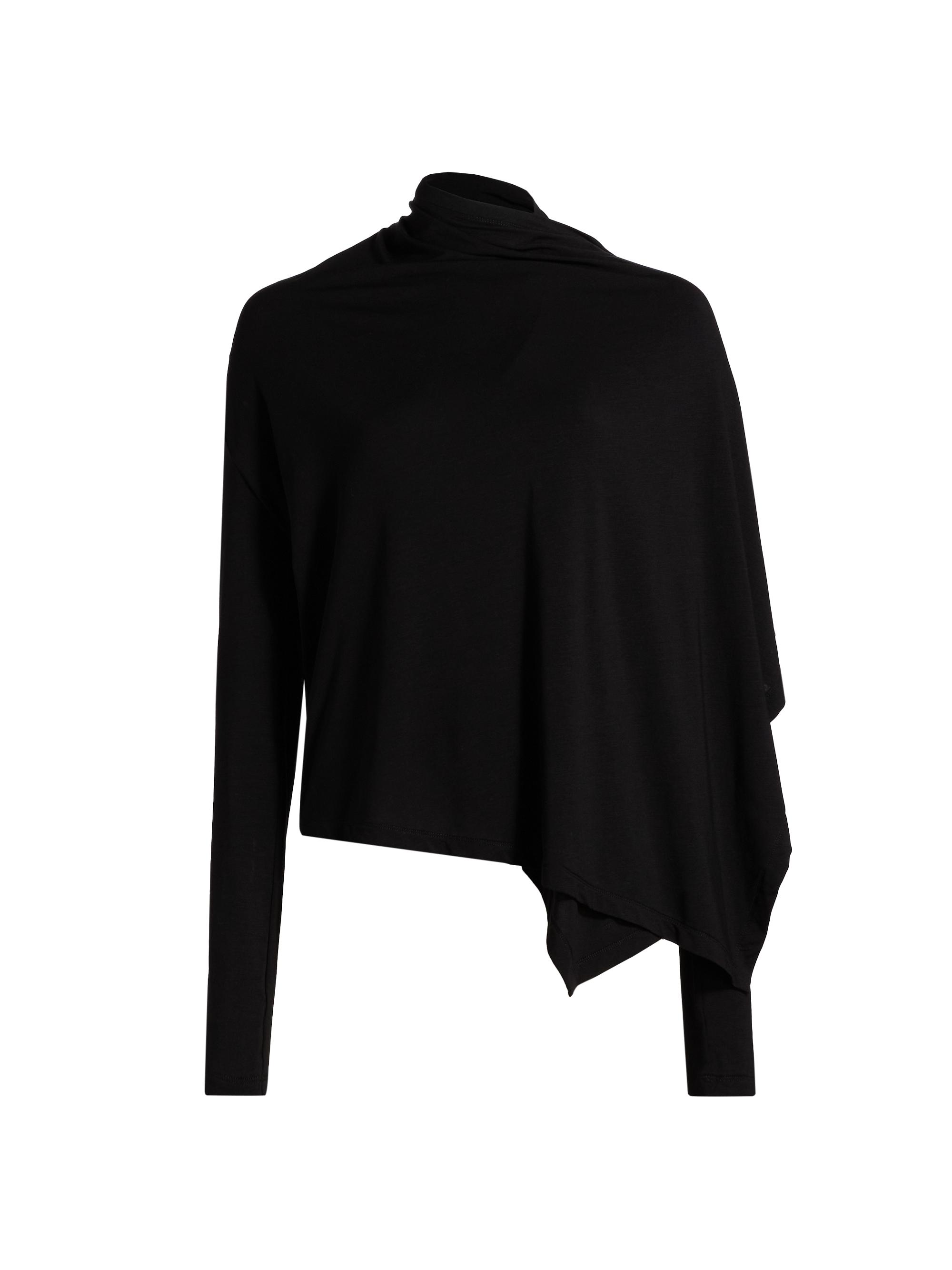 Helmut Lang Women's Stretch Scarf Long-Sleeve Top - Black