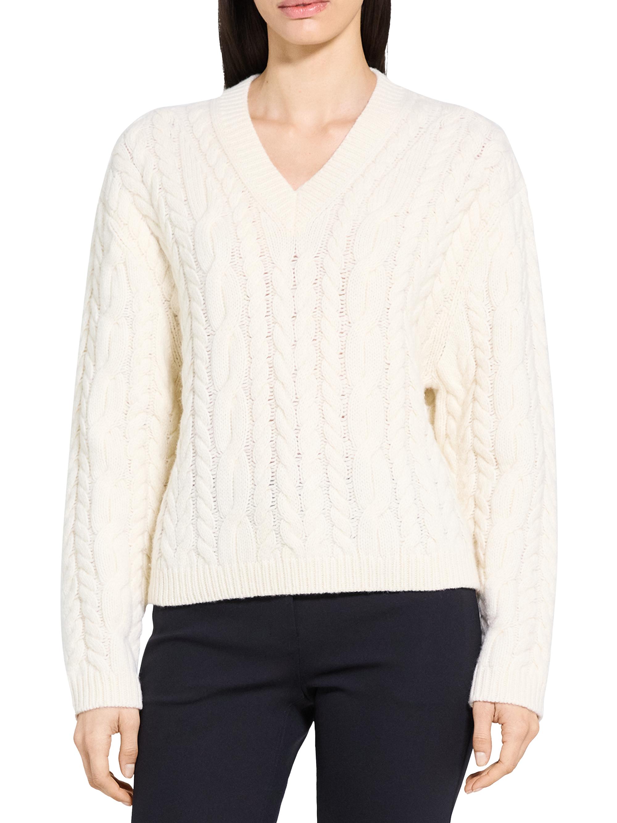 Theory Wool-Cashmere Cable Knit Sweater | Saks Fifth Avenue