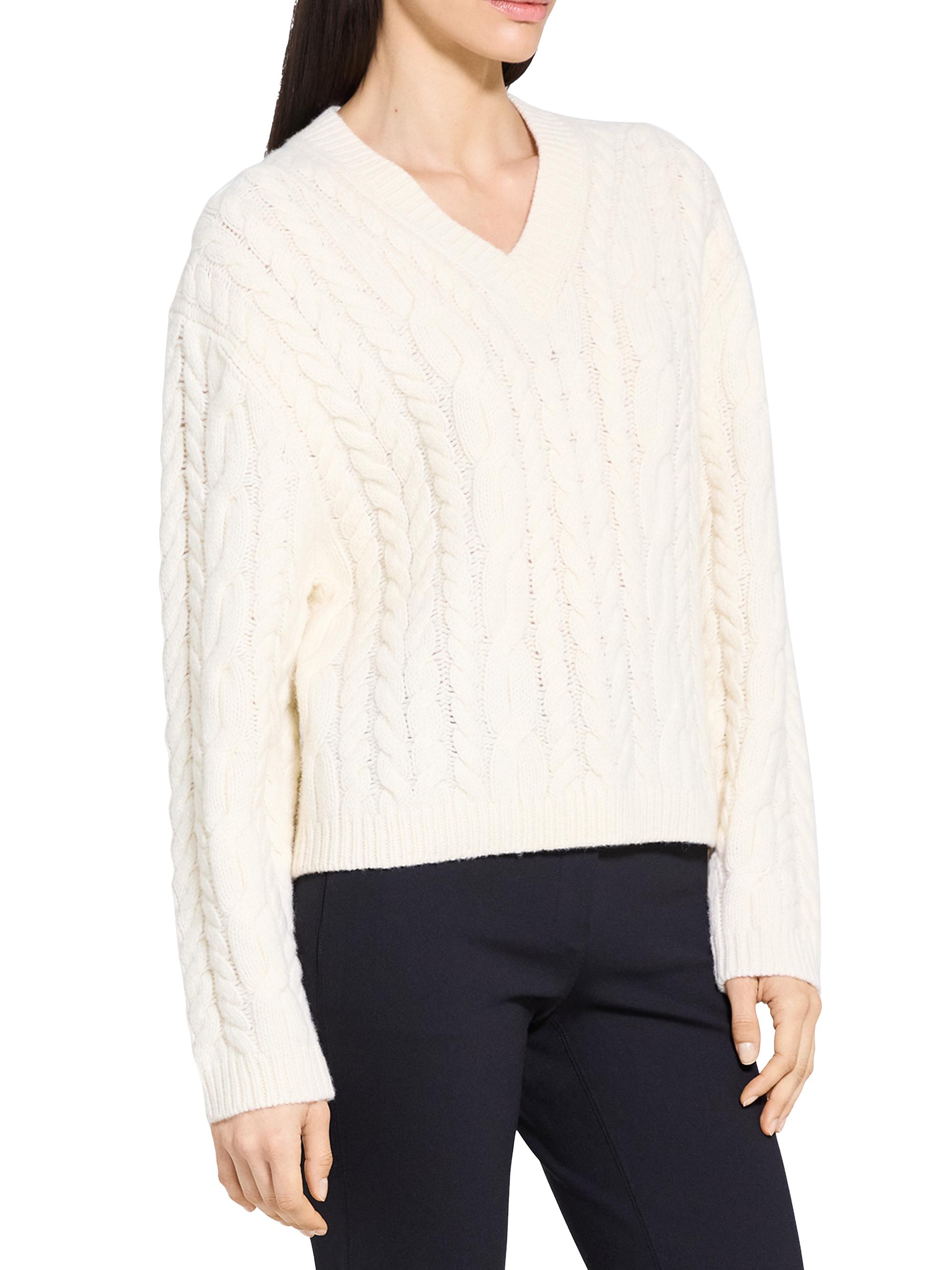 Theory Wool-Cashmere Cable Knit Sweater | Saks Fifth Avenue