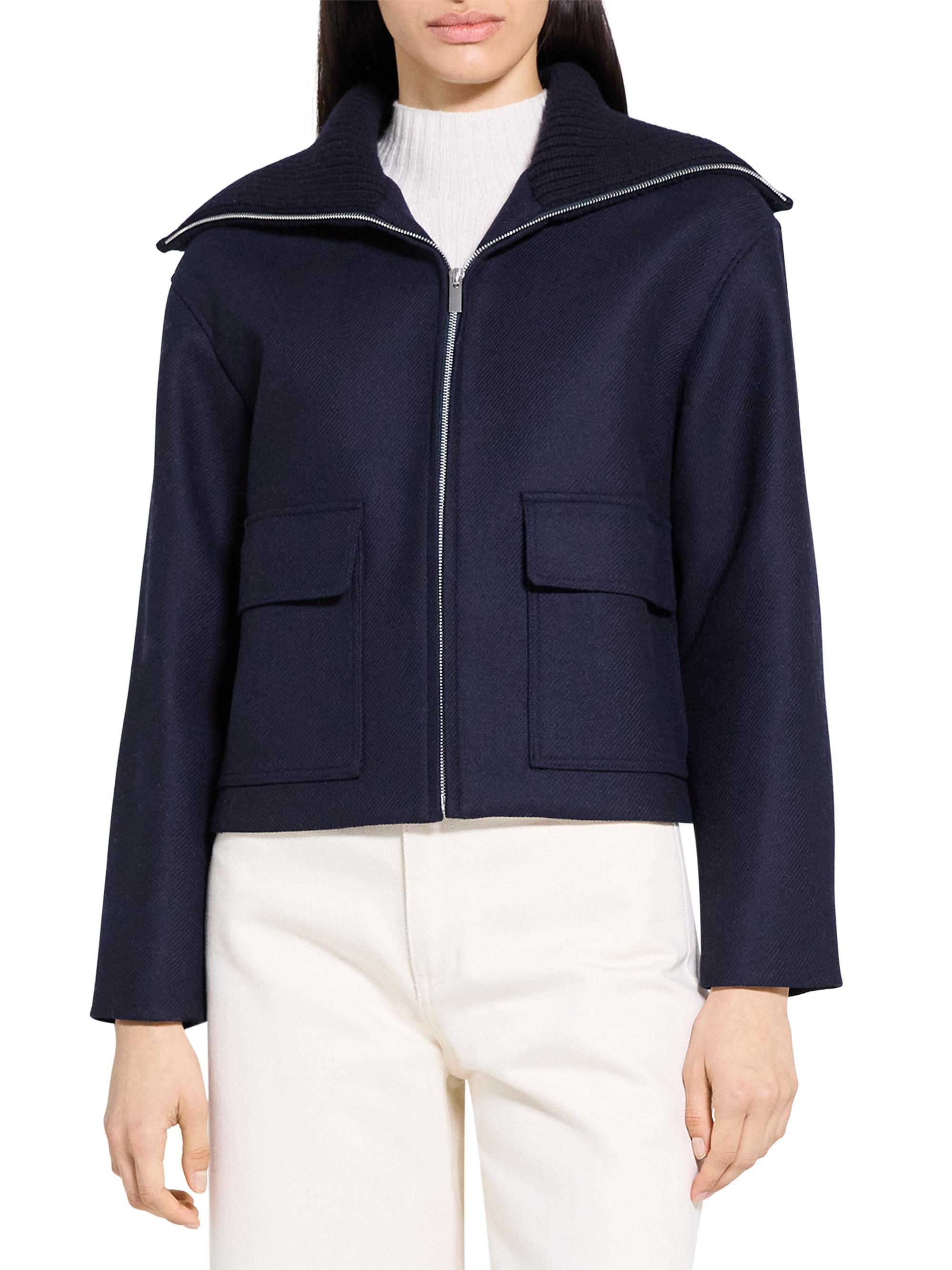 Theory Cozy Collar Wool-Blend Jacket | Saks Fifth Avenue