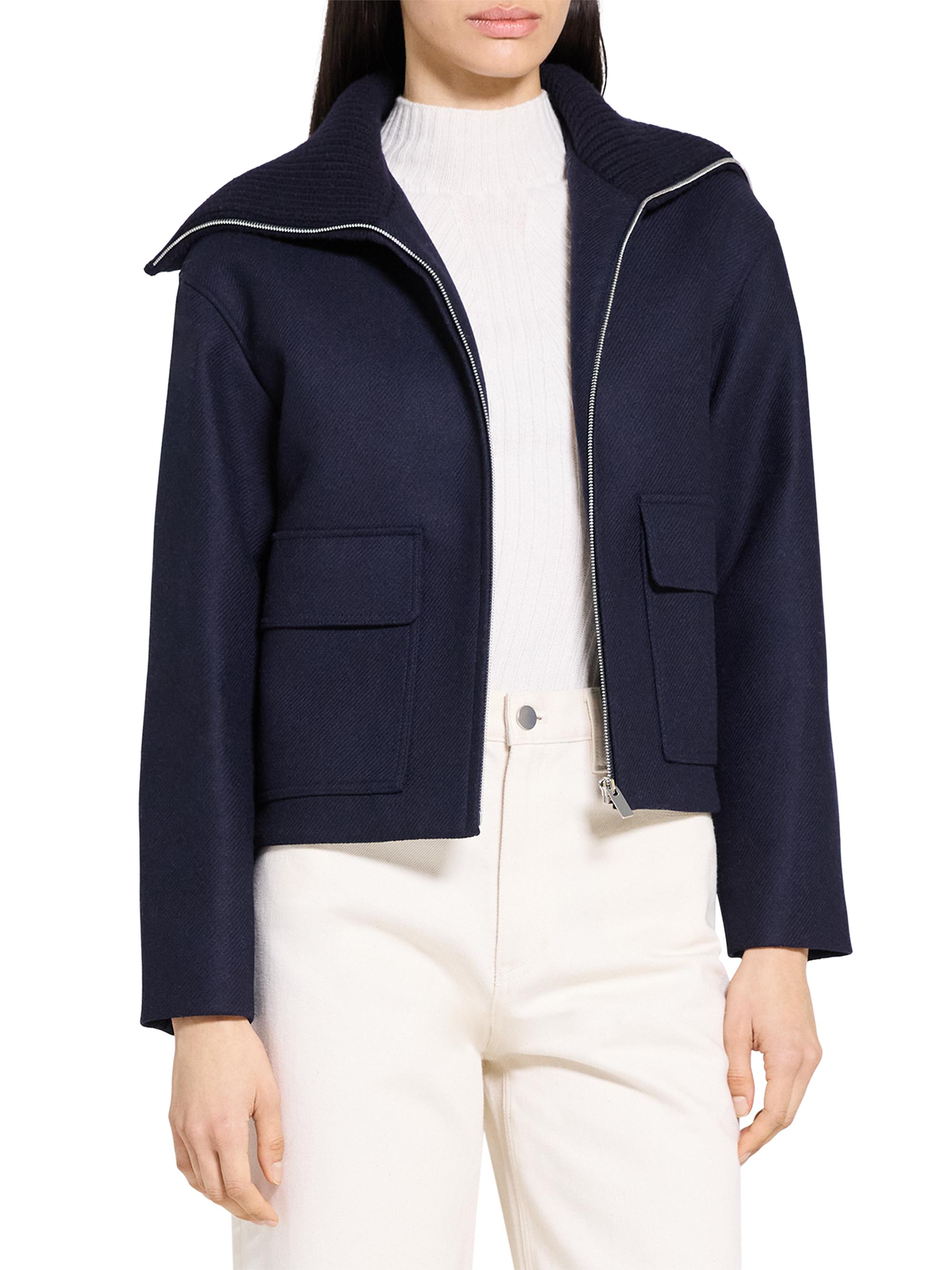 Theory Cozy Collar Wool-Blend Jacket | Saks Fifth Avenue