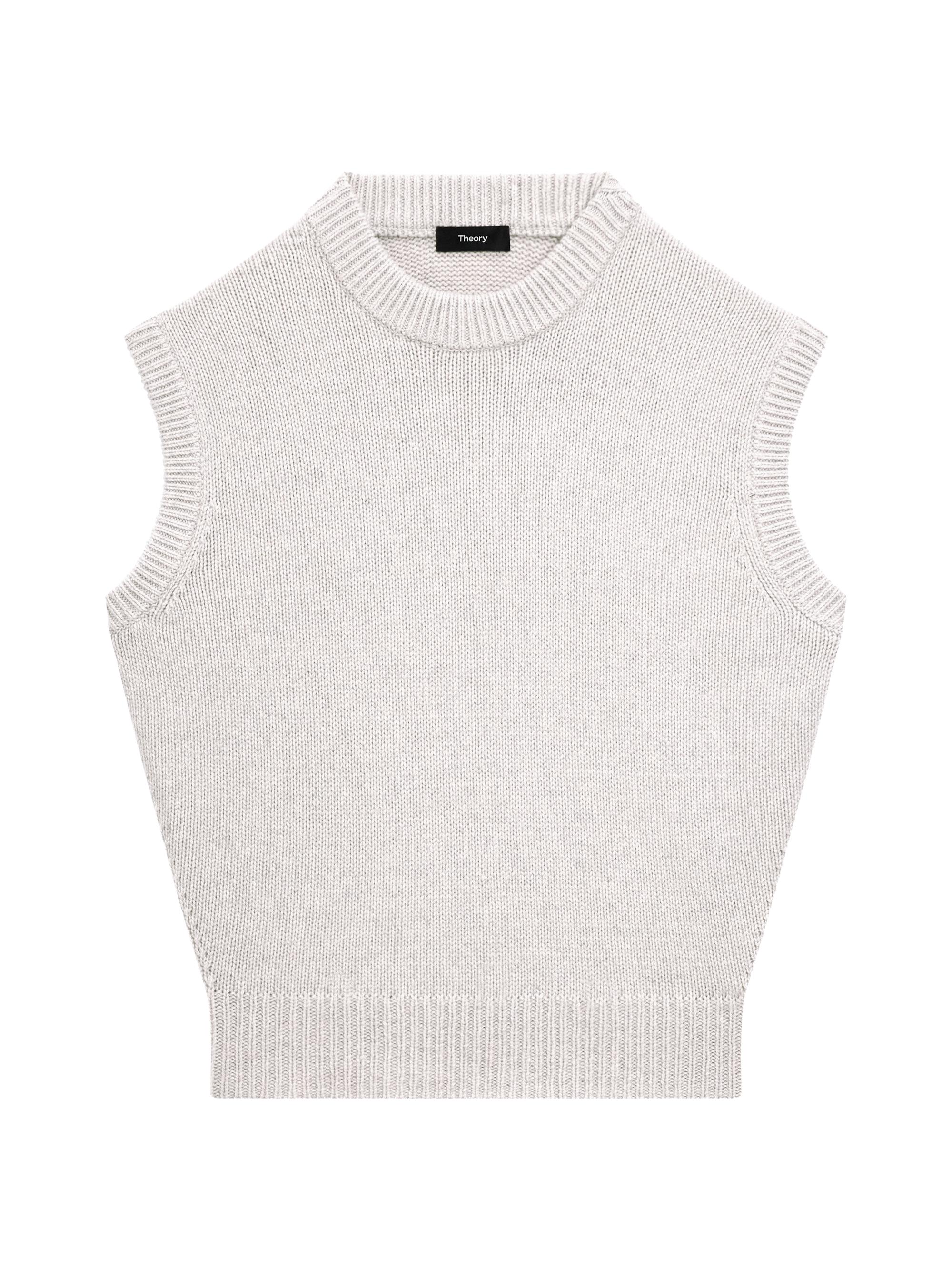 Theory Women's Cashmere-Wool Relaxed-Fit Vest - Light Grey