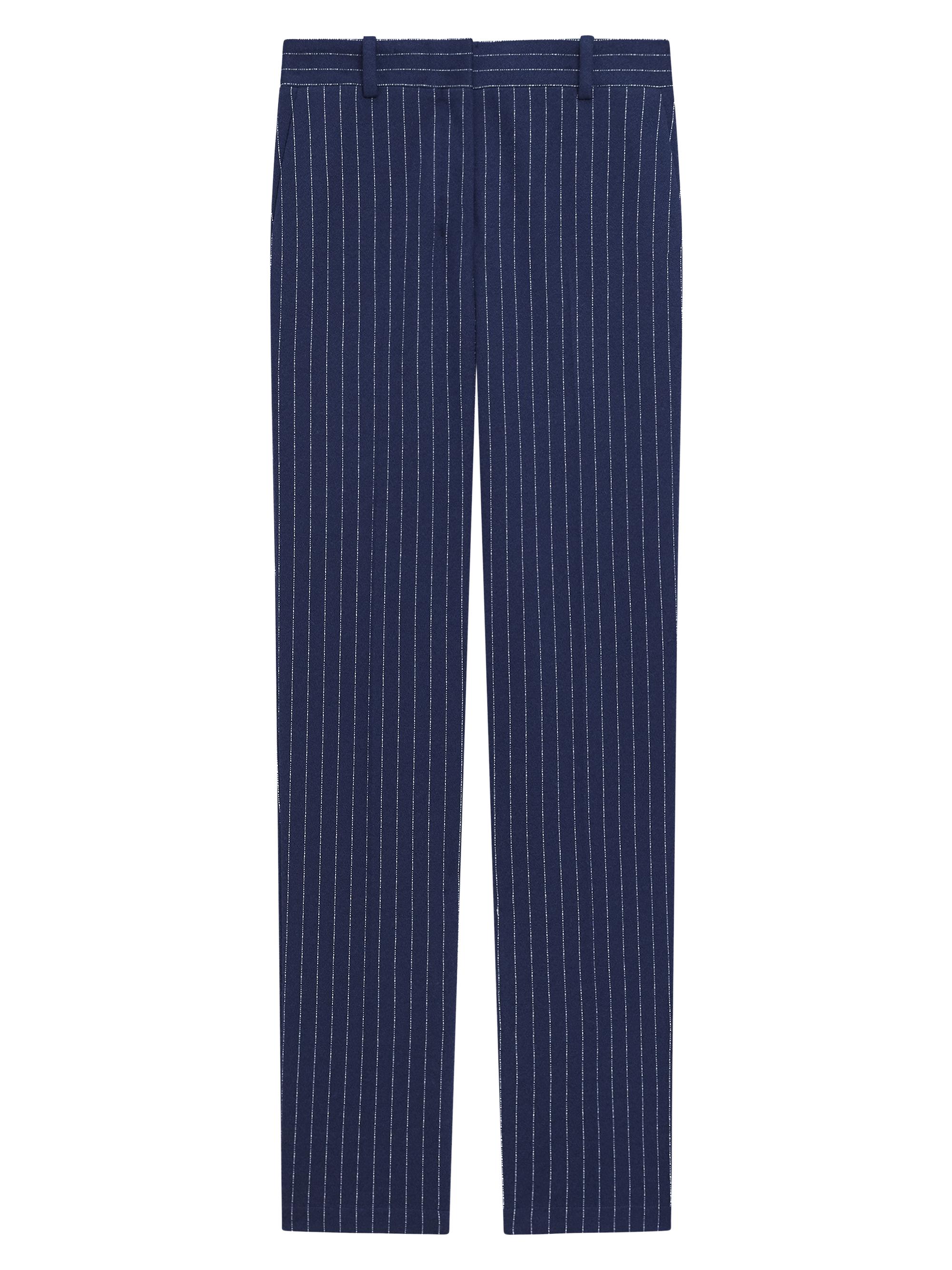 Theory Women's Pinstriped Crepe Slim-Fit Pants - Navy Multi