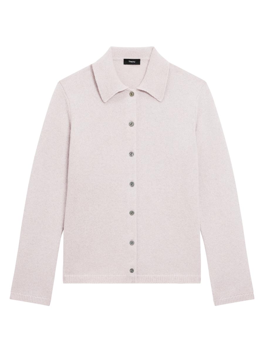 Theory Women's Cashmere-wool Relaxed-fit Shirt In Gray