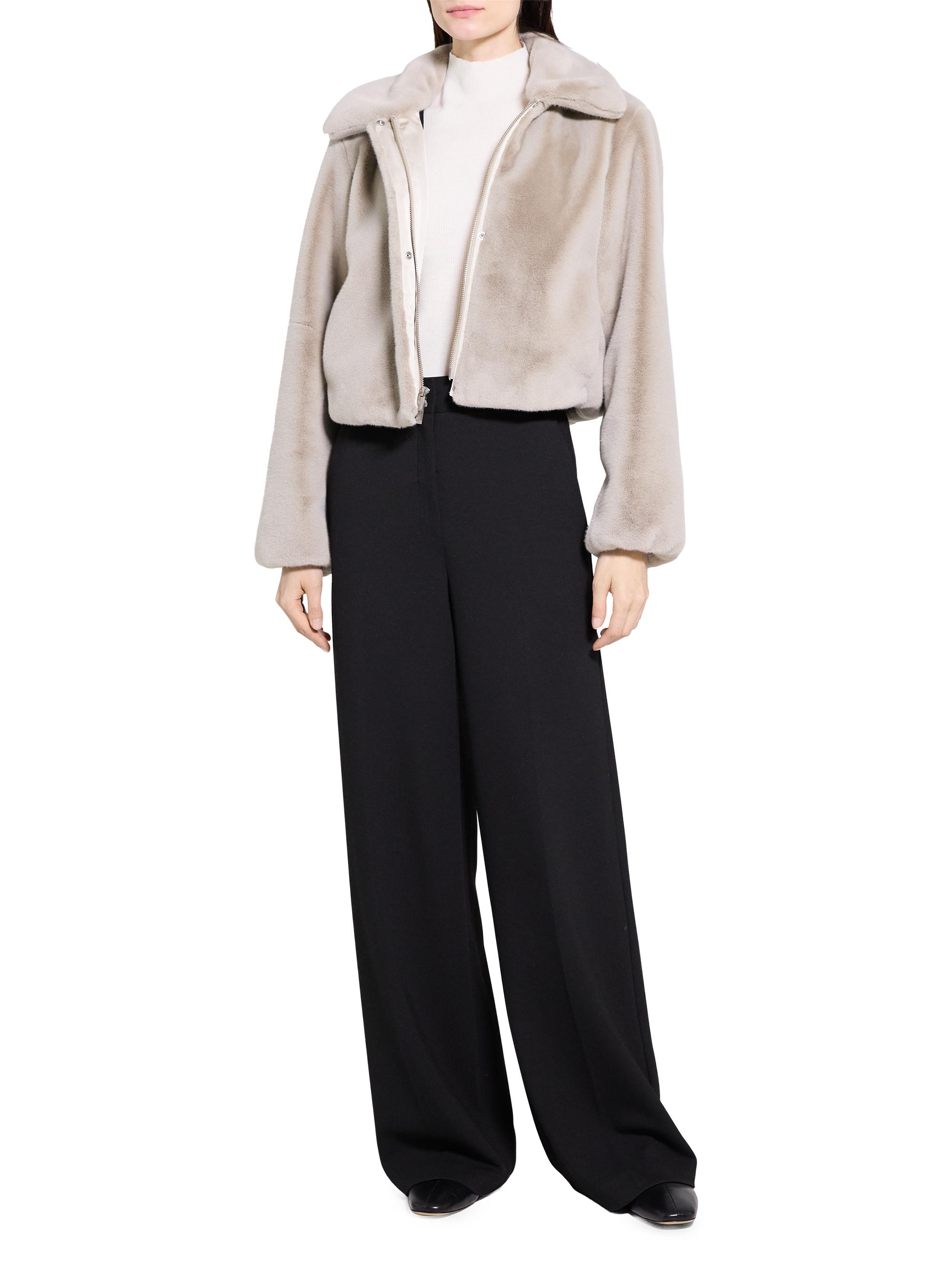 Theory Faux-Fur Crop Coat | Saks Fifth Avenue