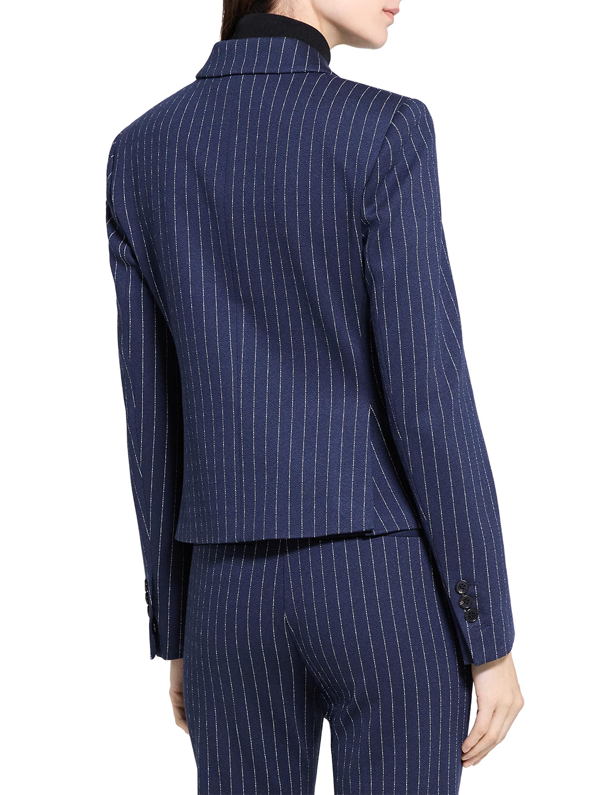 Theory Pinstripe Crepe Fitted Suit Jacket | Saks Fifth Avenue