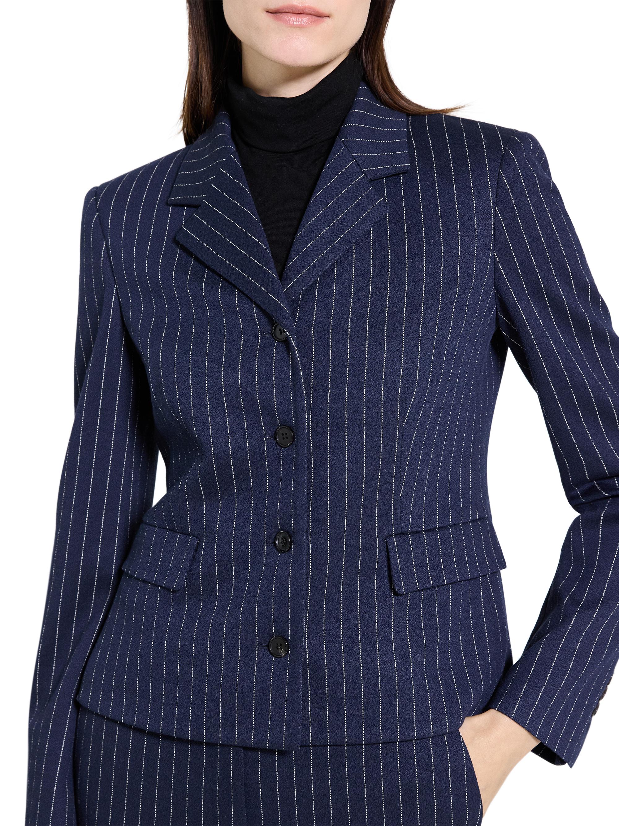 Theory Pinstripe Crepe Fitted Suit Jacket | Saks Fifth Avenue