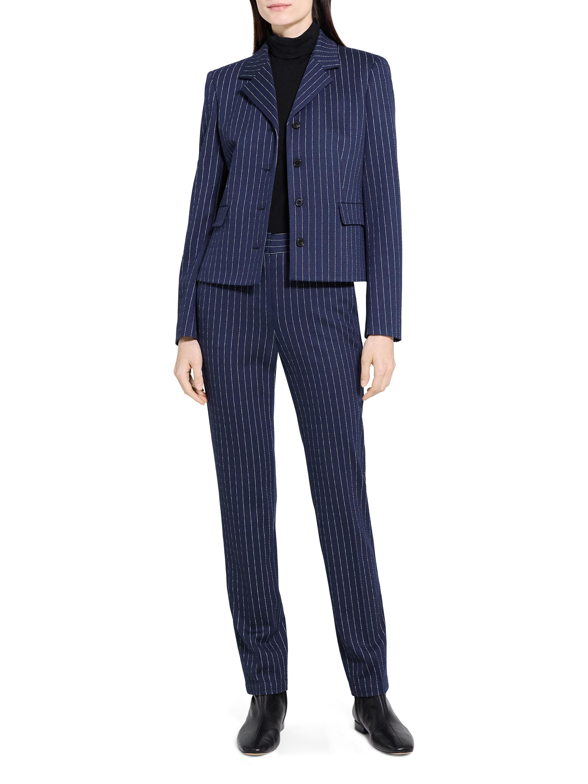 Theory Pinstripe Crepe Fitted Suit Jacket | Saks Fifth Avenue