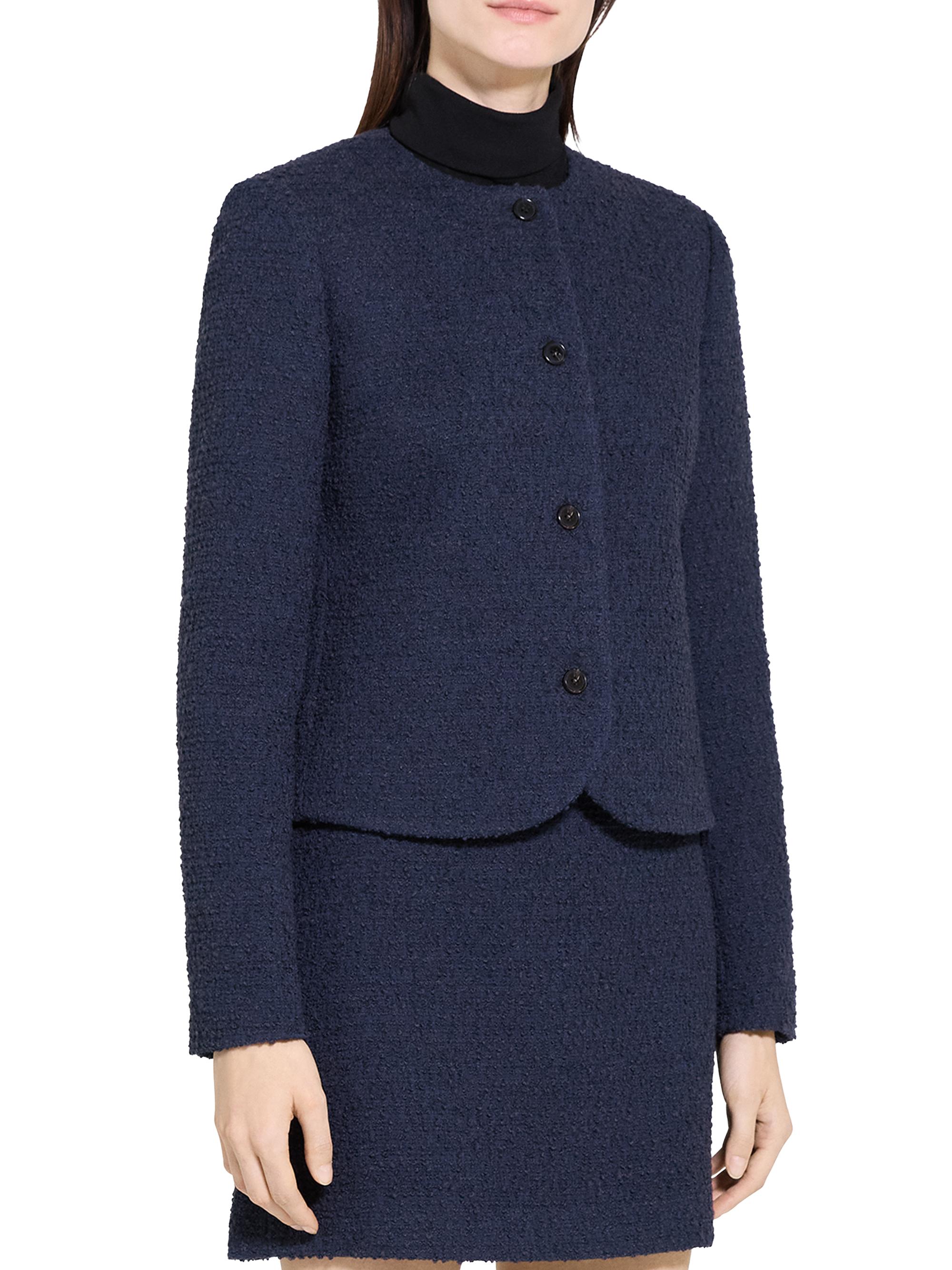 Theory Clean Collarless Tweed Jacket | Saks Fifth Avenue