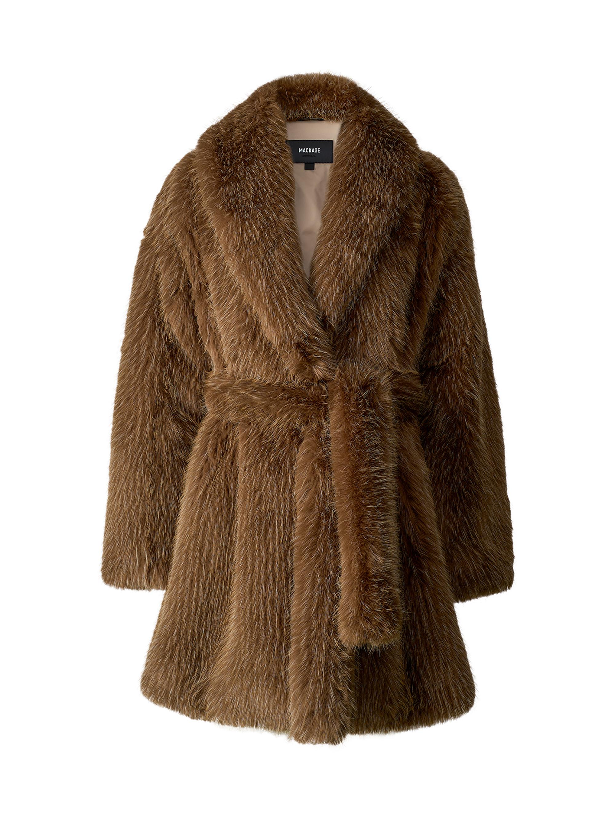 Mackage Kacela Faux-Fur Shawl-Collar Coat | Saks Fifth Avenue