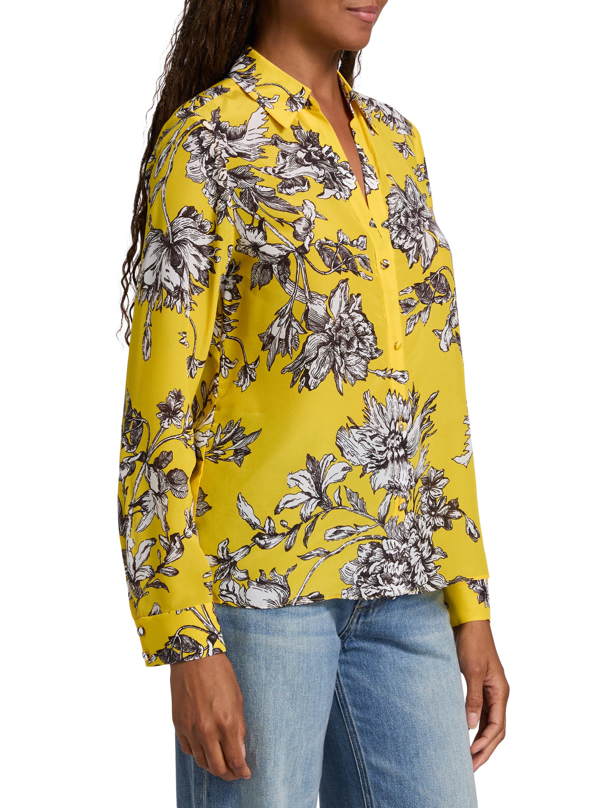 ALICE + OLIVIA Eloise Floral Silk Shirt | Saks Fifth Avenue