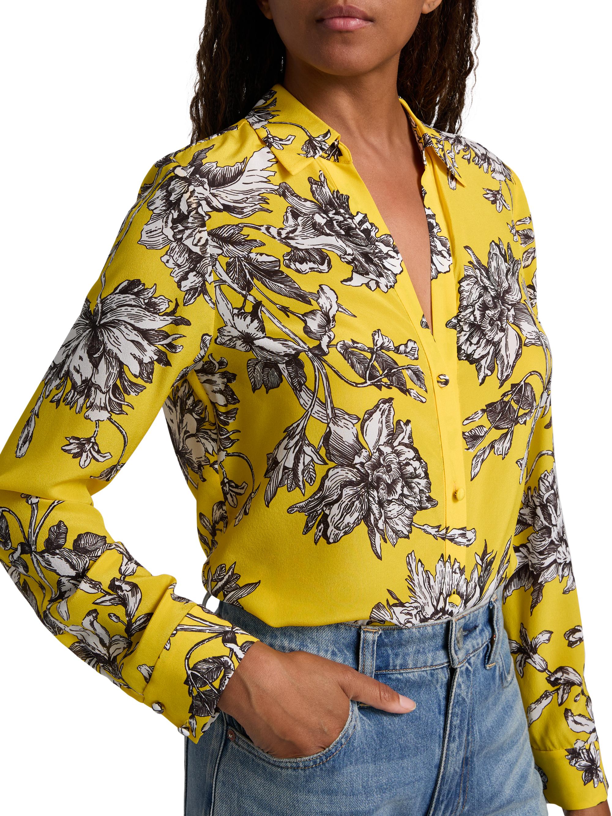 Alice&amp;Olivia  シルクシャツ ALICE + OLIVIA Eloise Floral Silk Shirt | Saks Fifth Avenue