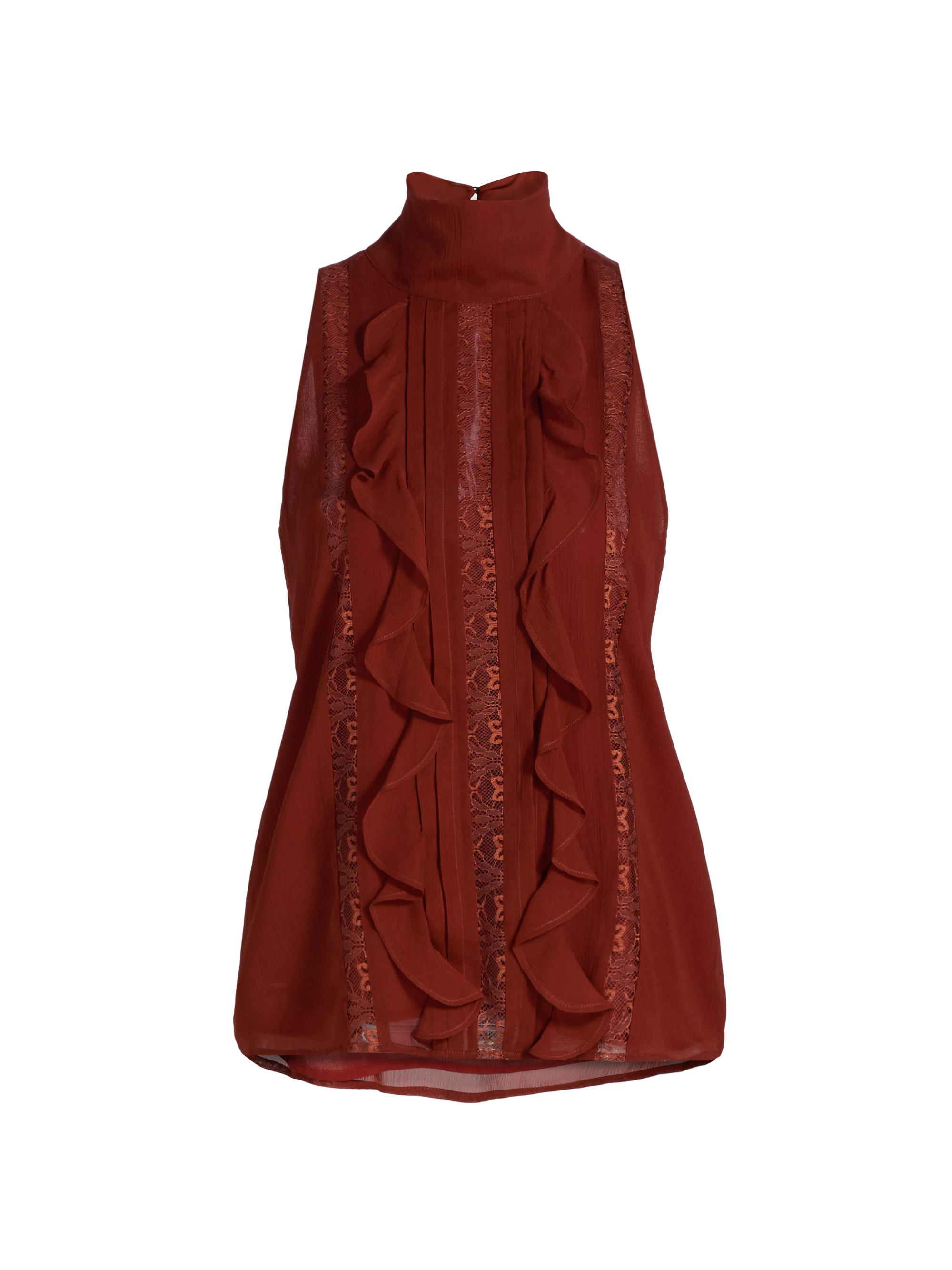 Ramy Brook Women's Christine Ruffled Silk Top - Amber