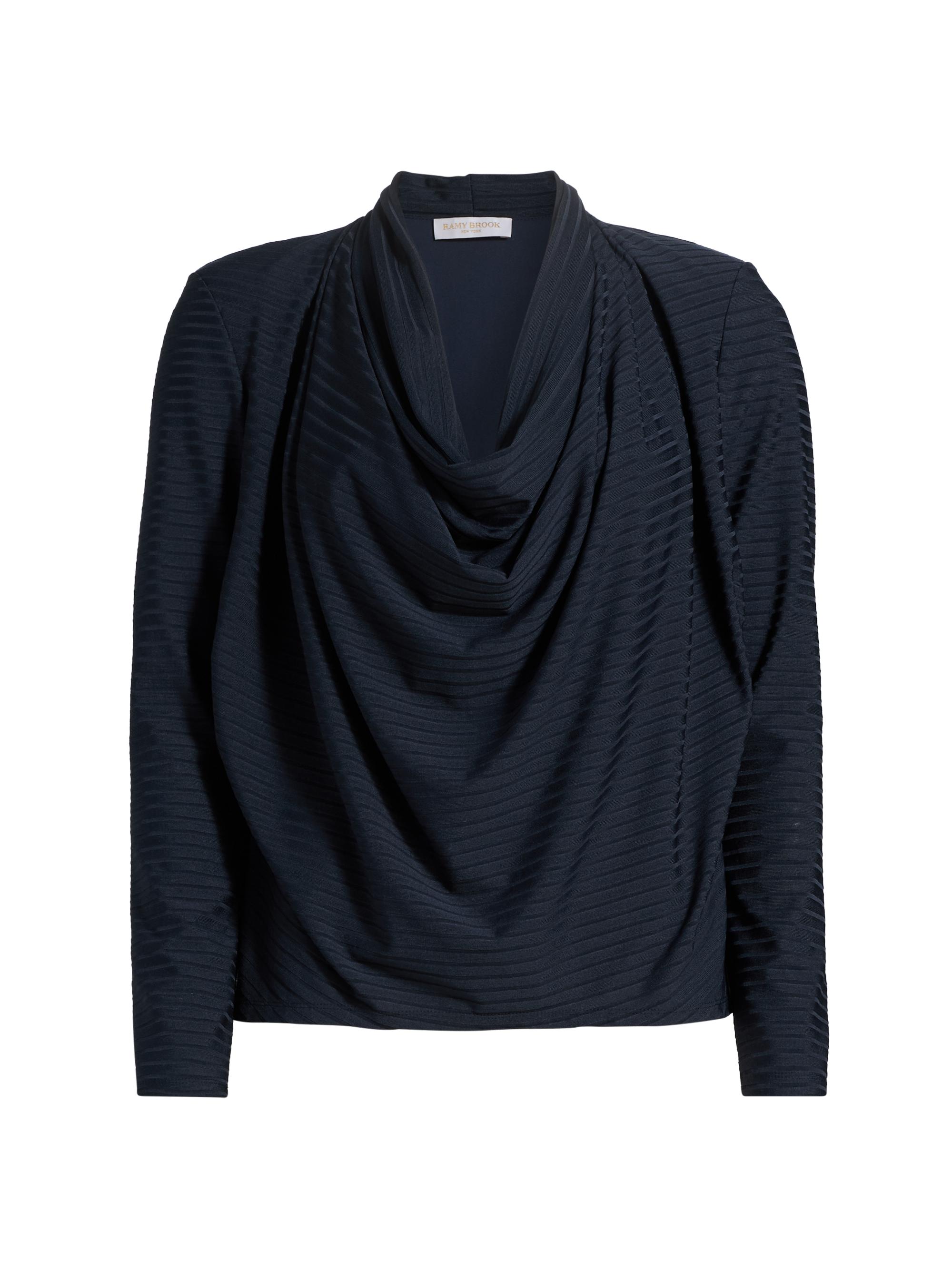 Ramy Brook Women's Antonia Long-Sleeve Cowlneck Top - Navy