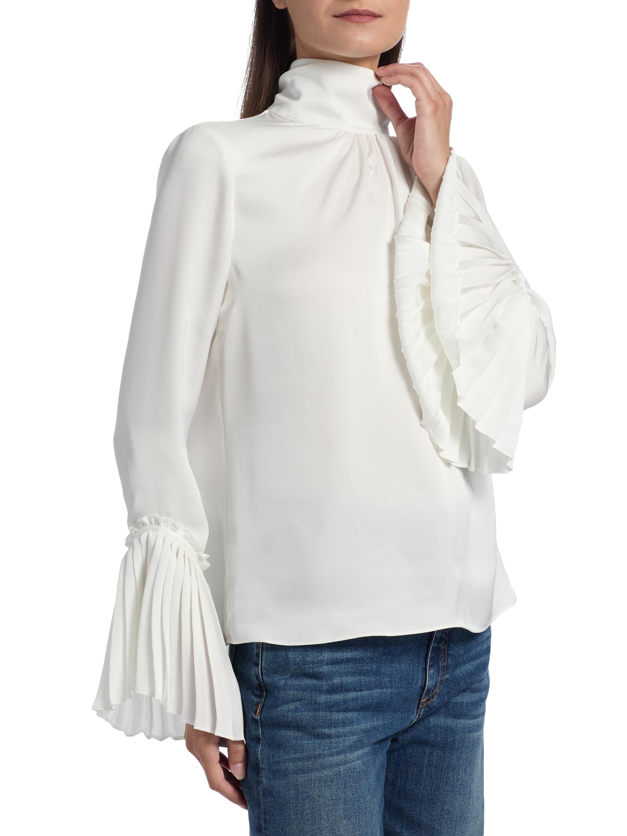 Ramy Brook Christy Pleated Long-Sleeve Top | Saks Fifth Avenue