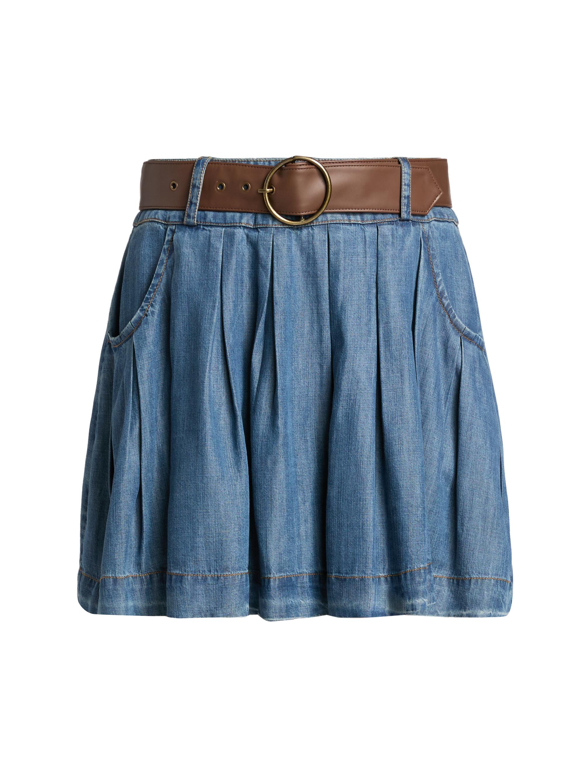 Ramy Brook Women's Owen Belted Chambray Skirt - Chambray