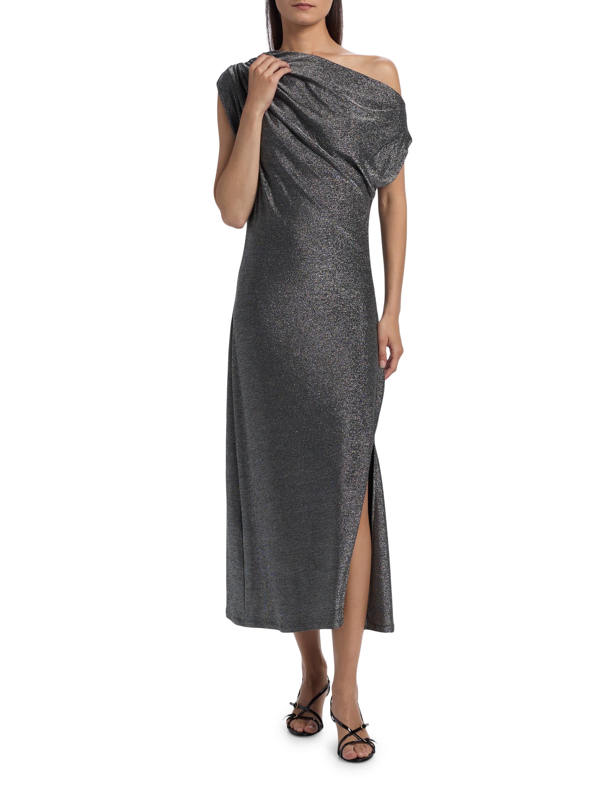 Ramy Brook Rocker Chet Shimmer One-Shoulder Midi-Dress | Saks