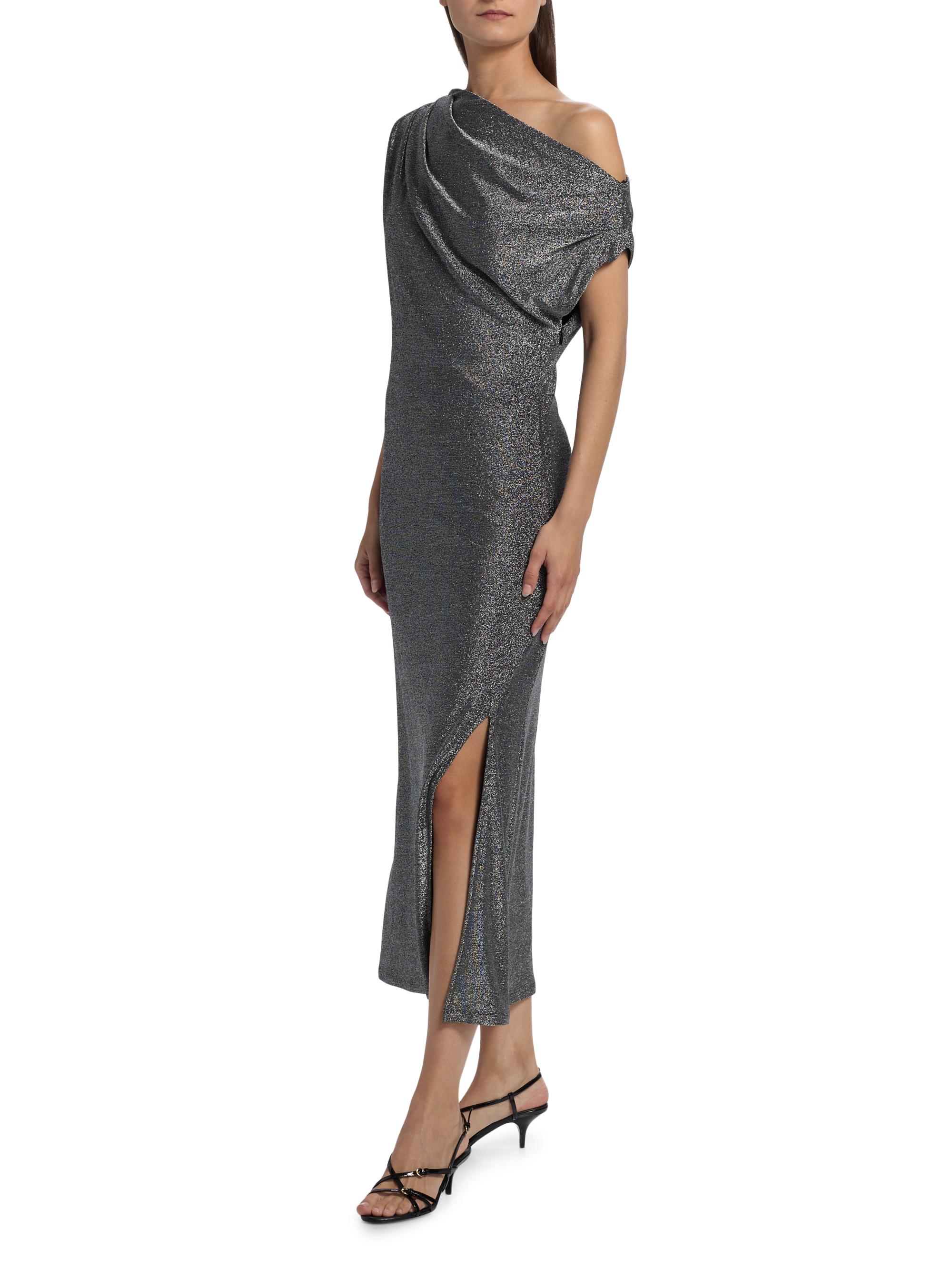 Ramy Brook Rocker Chet Shimmer One-Shoulder Midi-Dress | Saks