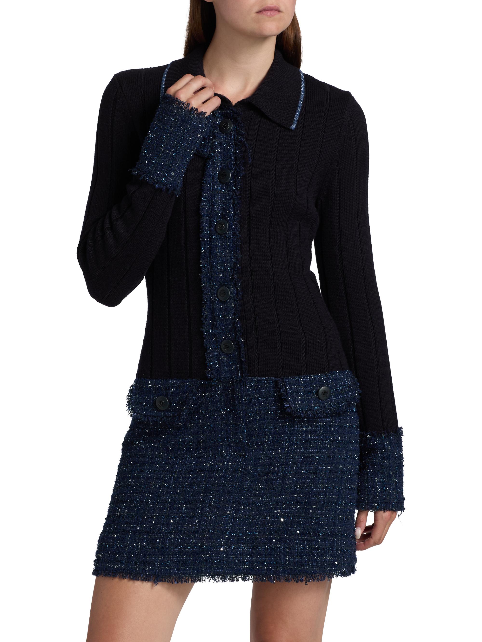 Ramy Brook Ellen Tweed & Wool Rib-Knit Minidress | Saks Fifth Avenue
