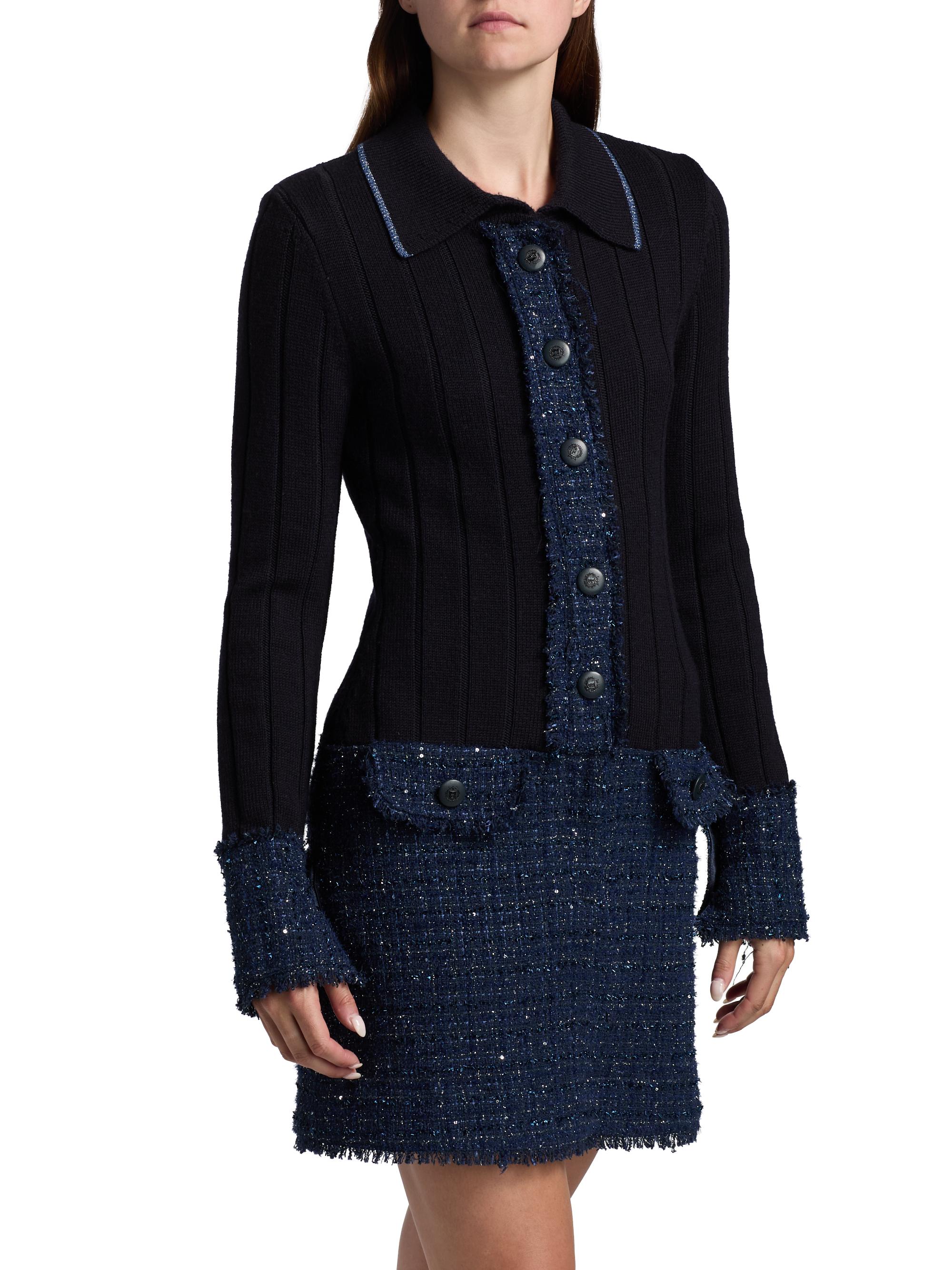 Ramy Brook Ellen Tweed & Wool Rib-Knit Minidress | Saks Fifth Avenue