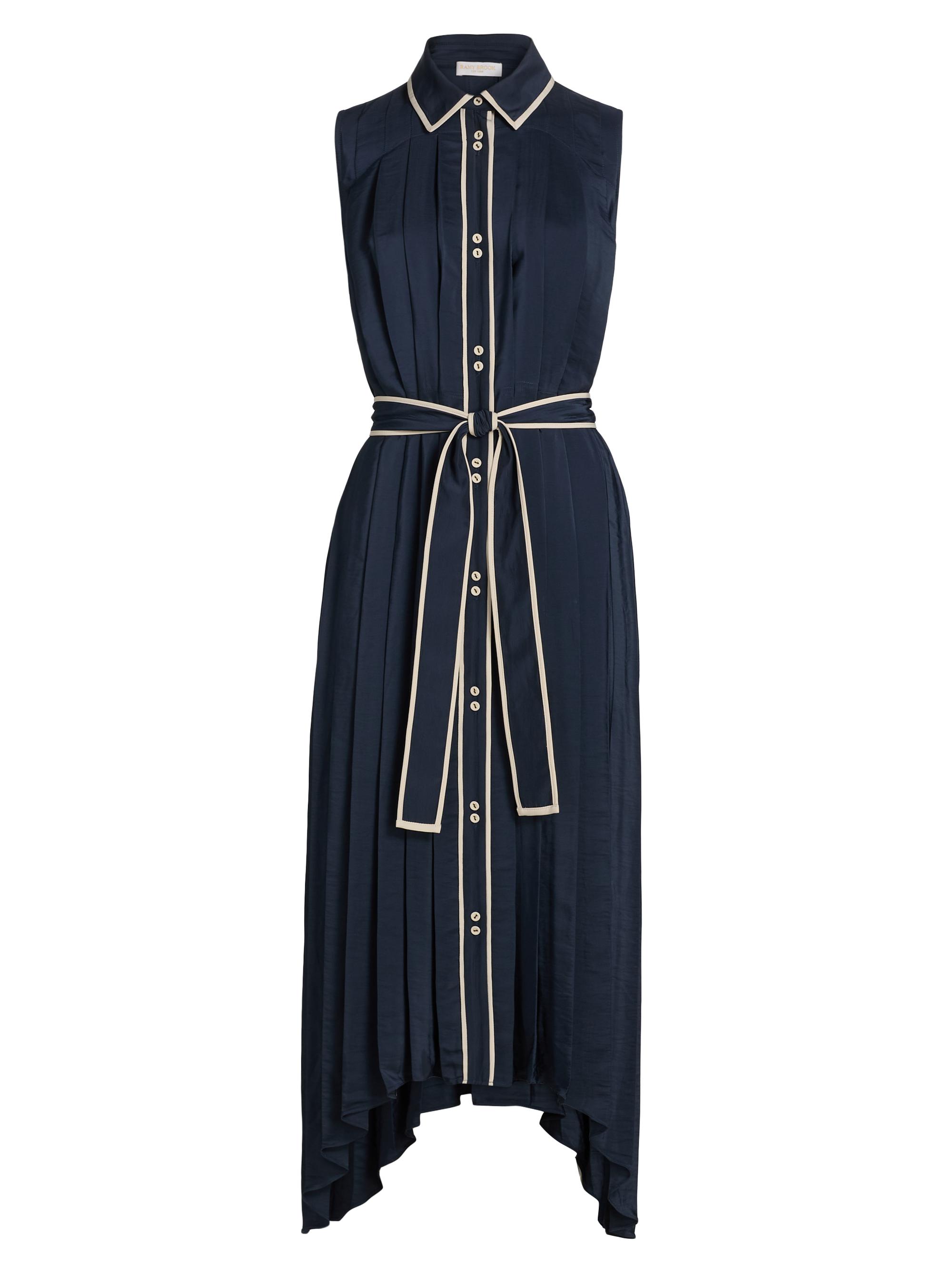Ramy Brook Women's Kenneth Pleated Handkerchief Midi-Dress - Navy