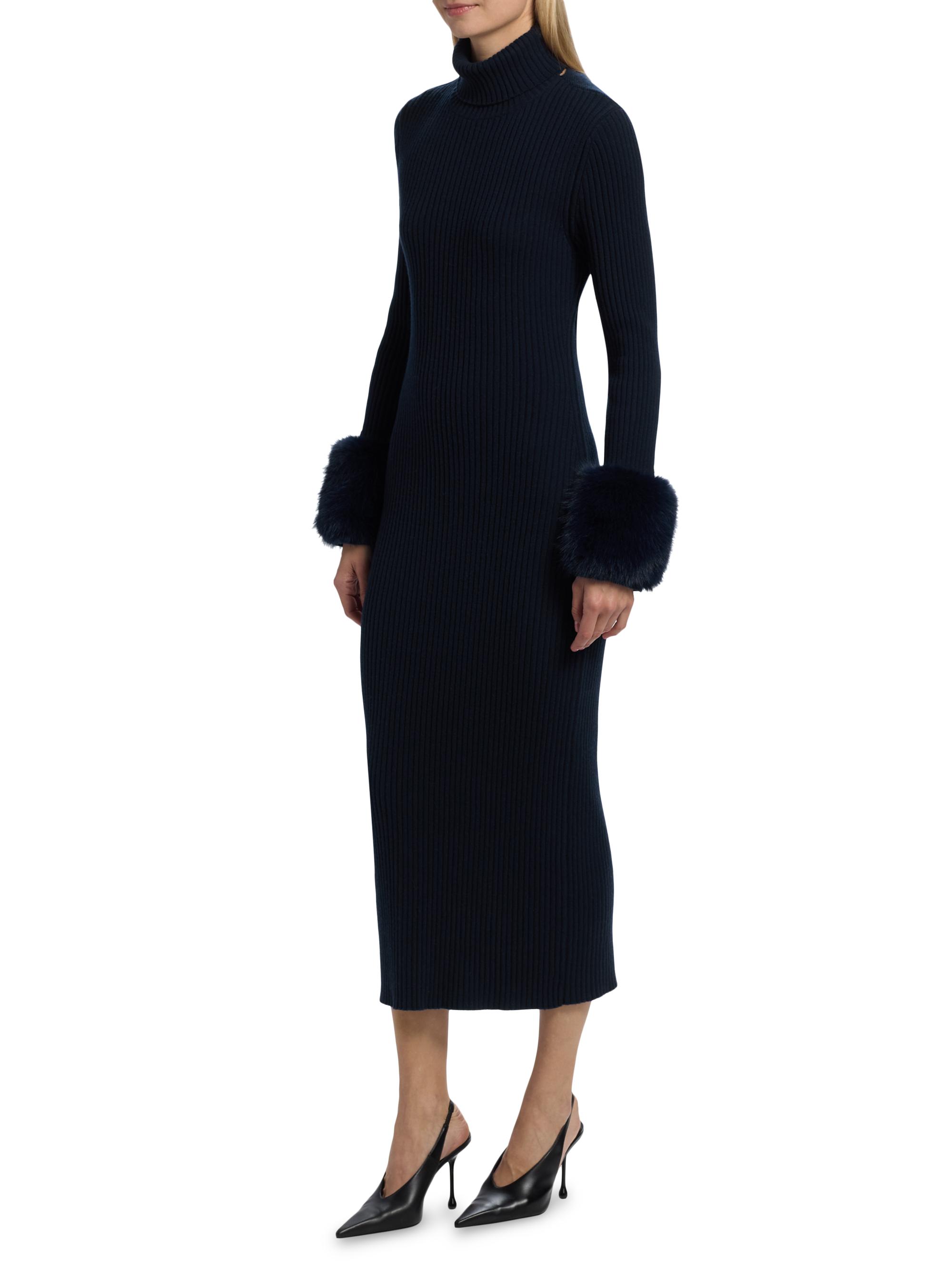Linda Rib-Knit Wool-Blend Midi-Dress