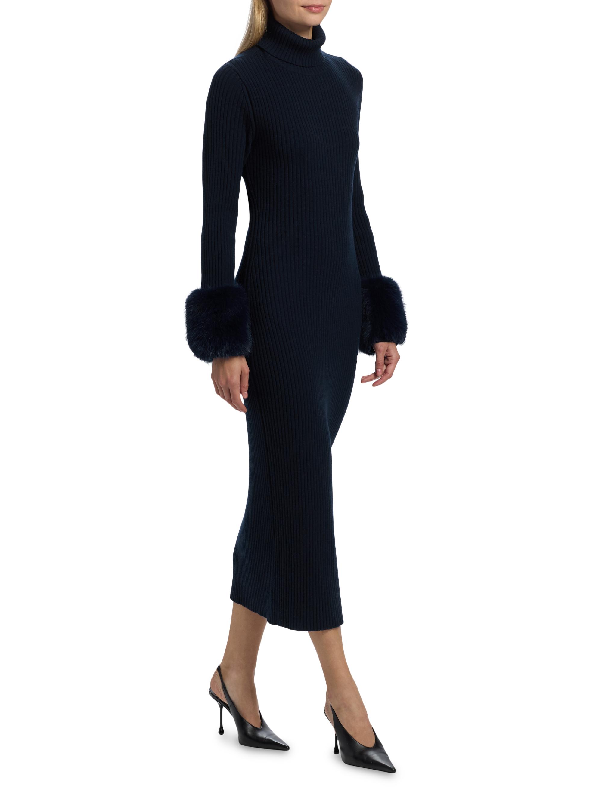 Linda Rib-Knit Wool-Blend Midi-Dress