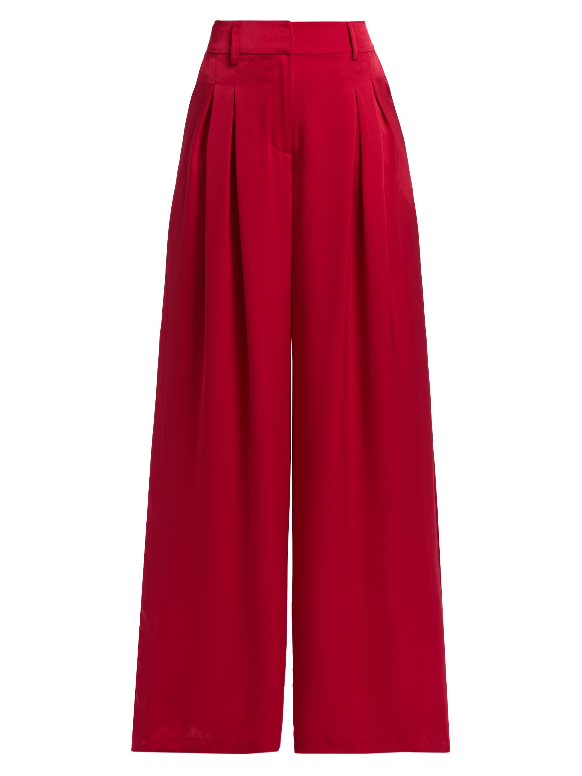Ramy Brook Women's Oscar Pleated Wide-Leg Pants - Scarlet Red
