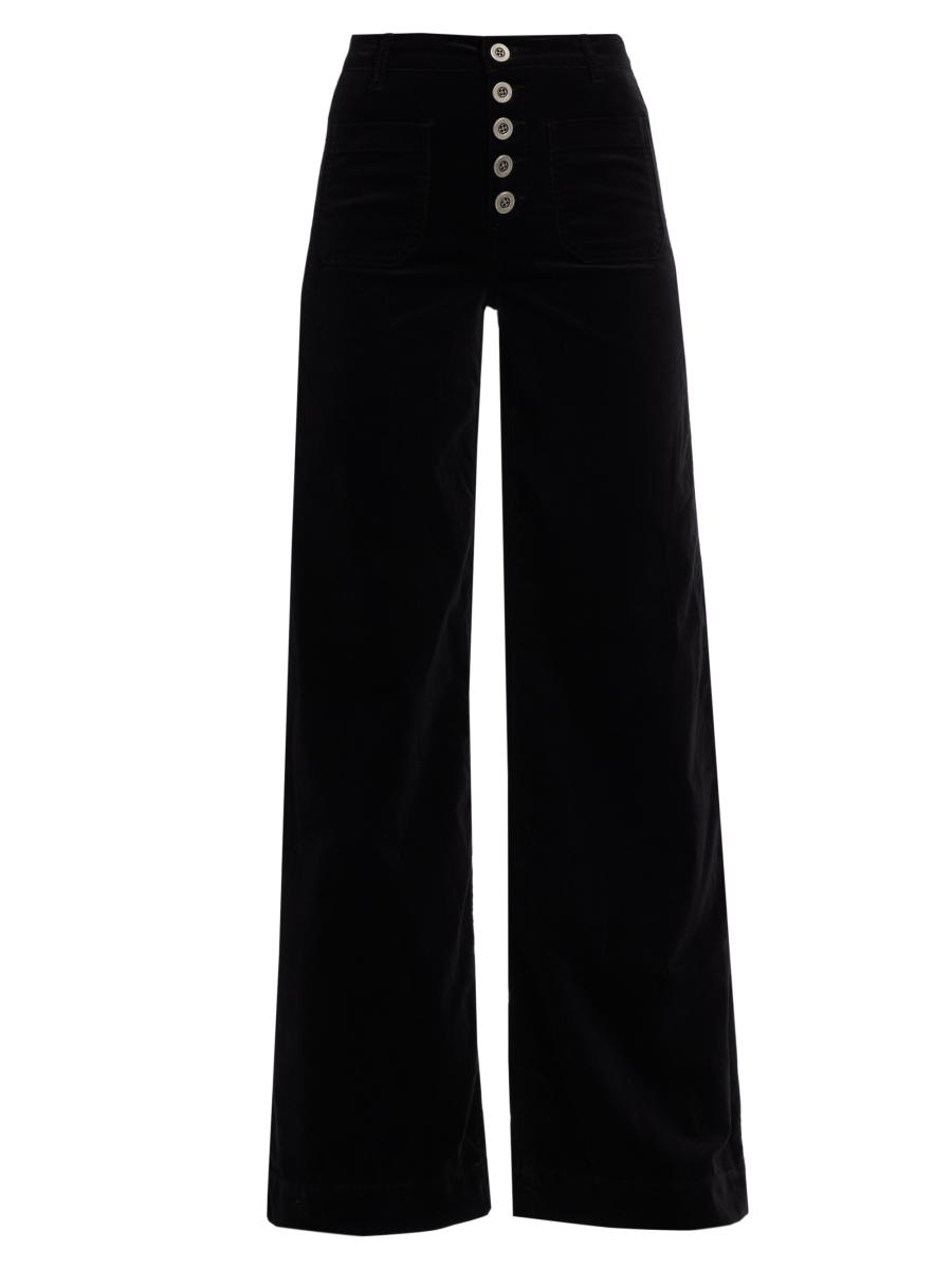 Ramy Brook Women's Cindy Velvet Wide-leg Pants In Black