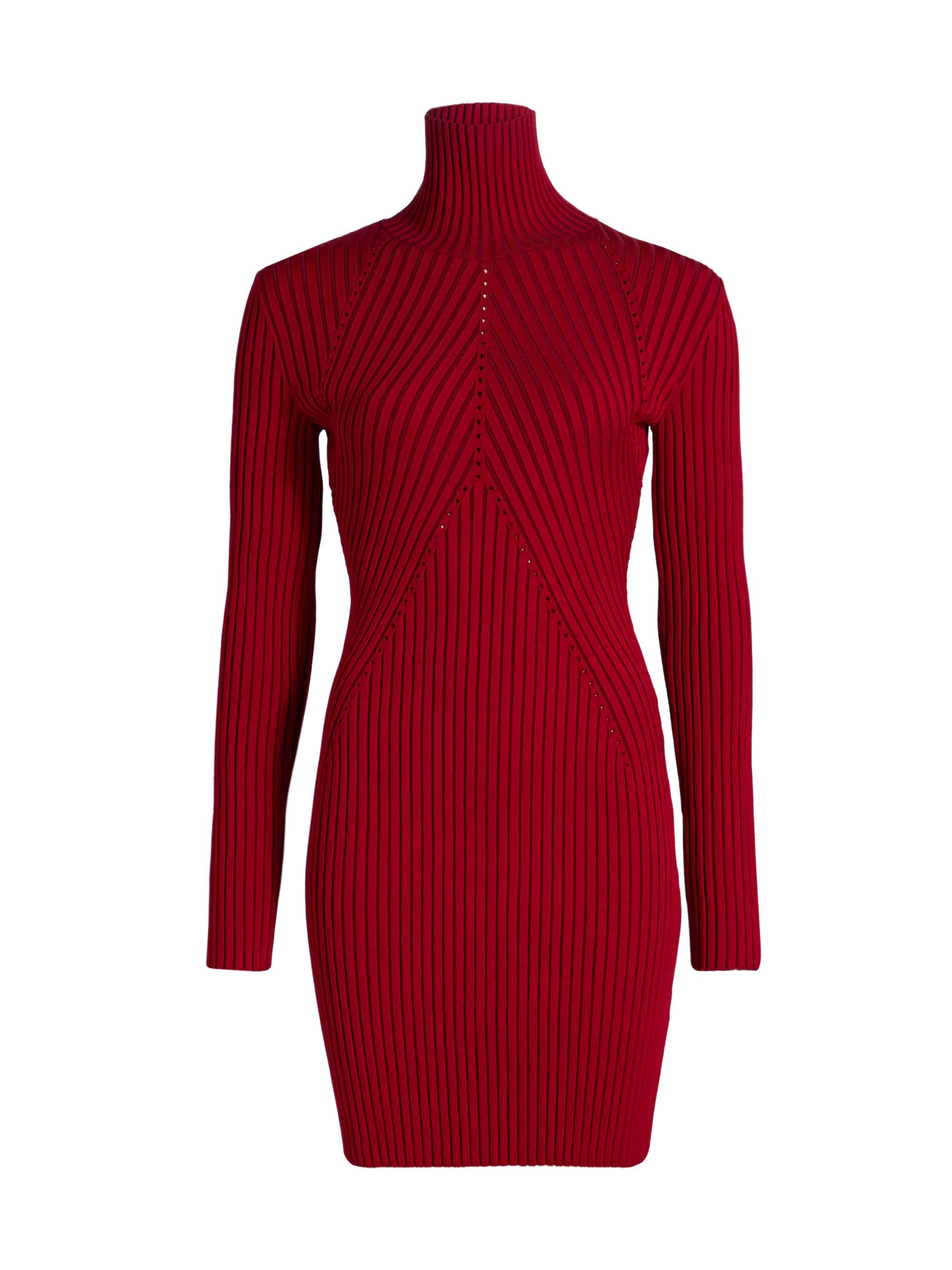 Ramy Brook Women's Louis Ribbed Body-Con Minidress - Scarlet Red