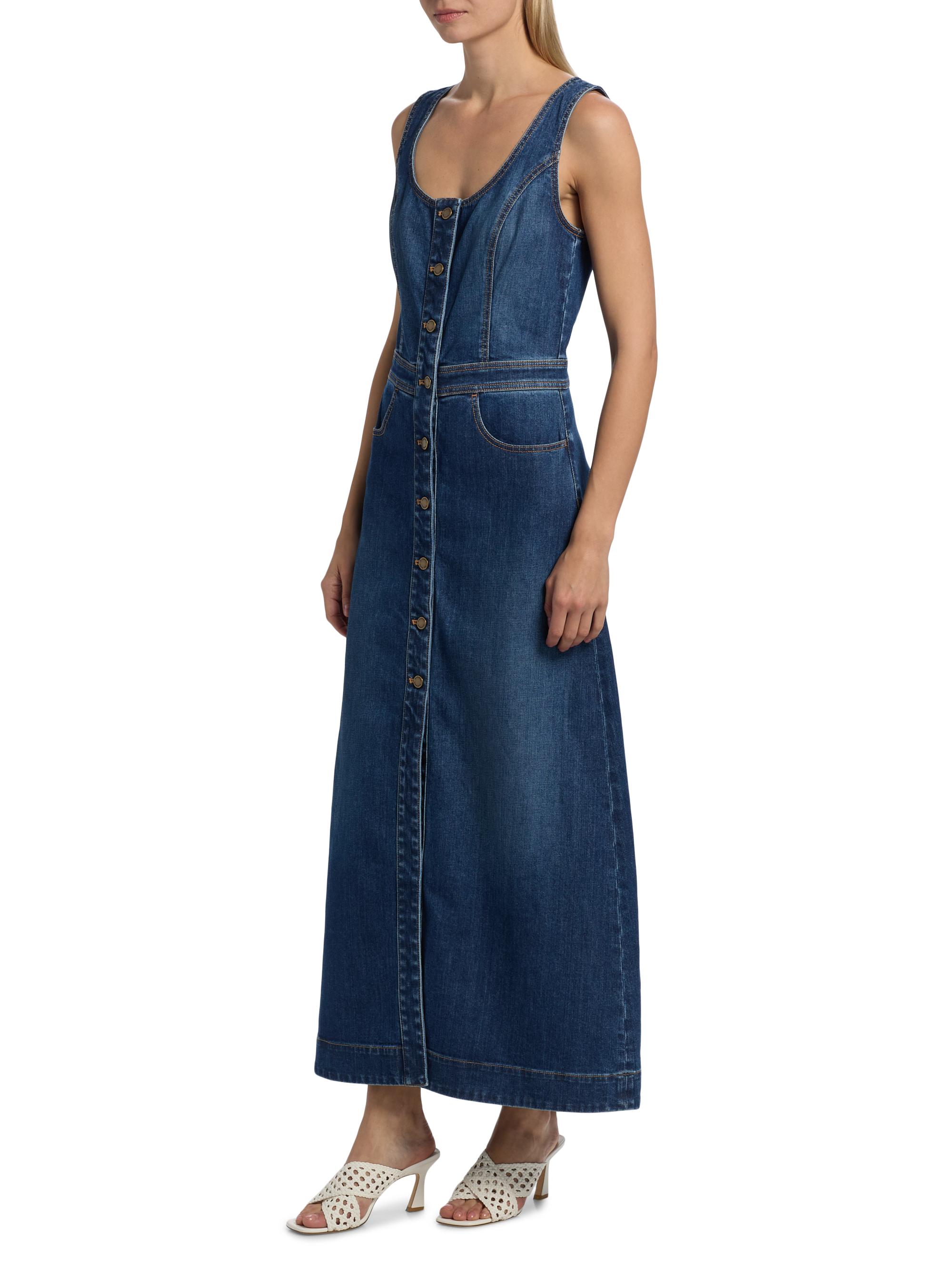 Ramy Brook Madeleine Sleeveless Denim Maxi Dress in Medium Wash - 26