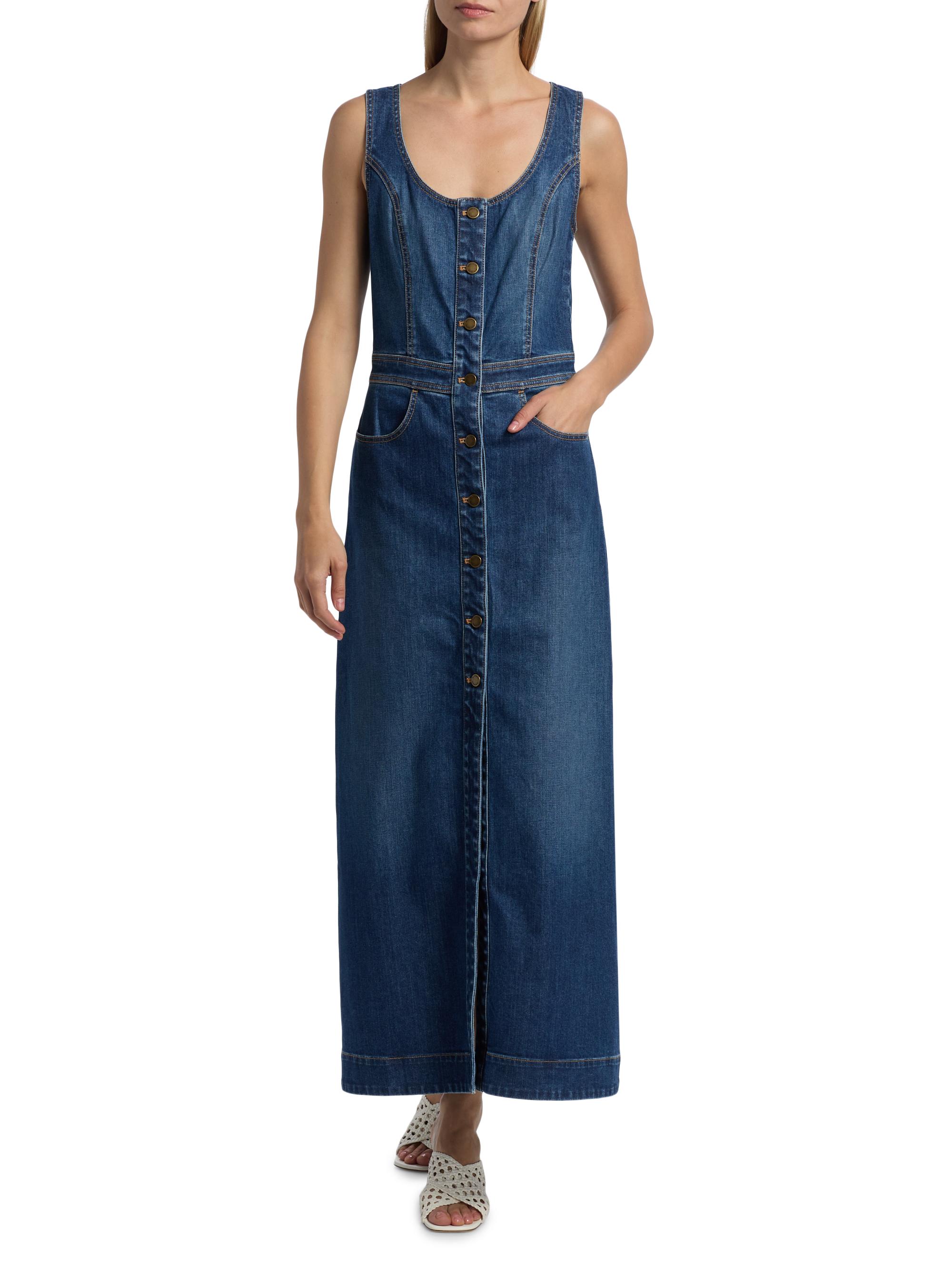 Ramy Brook Madeleine Sleeveless Denim Maxi Dress | Saks Fifth Avenue