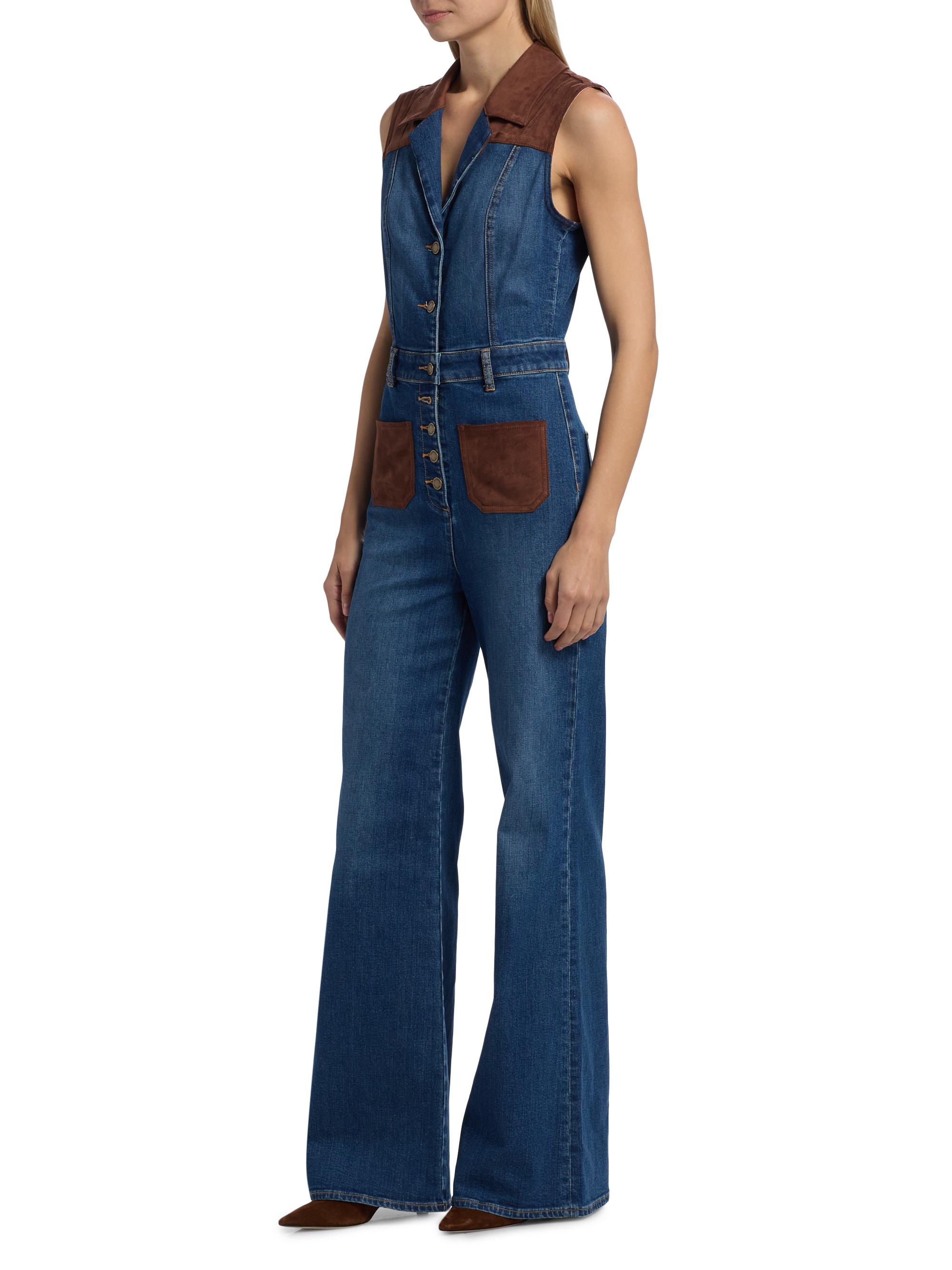 デンハム 美品 DENHAM BEND JUMPSUIT サロペット M ブルー Ramy Brook Claudette Sleeveless Denim Jumpsuit | Saks Fifth Avenue