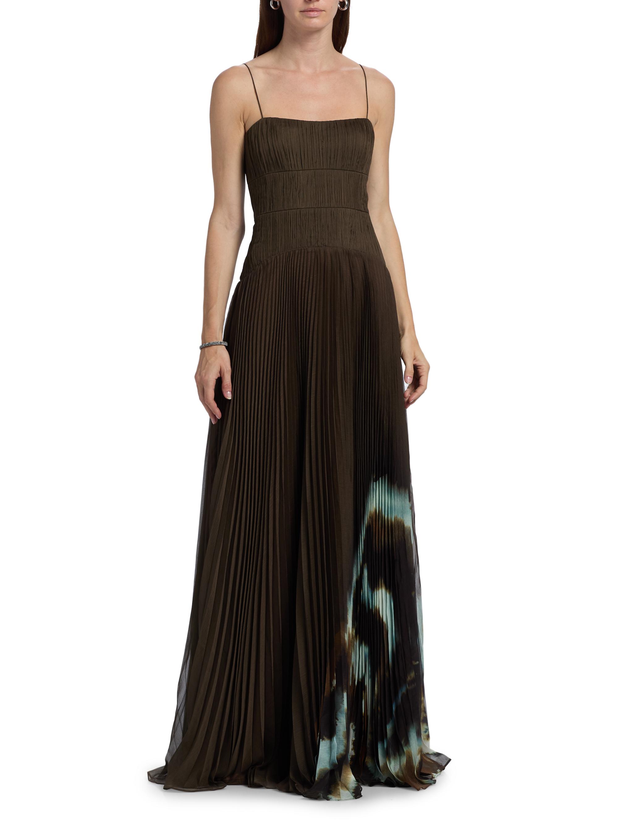 sachin and babi light blue dress Lace & Beads Tulle Asymmetric Drop Waist Maxi Dress in Chocolate Brown main image 0