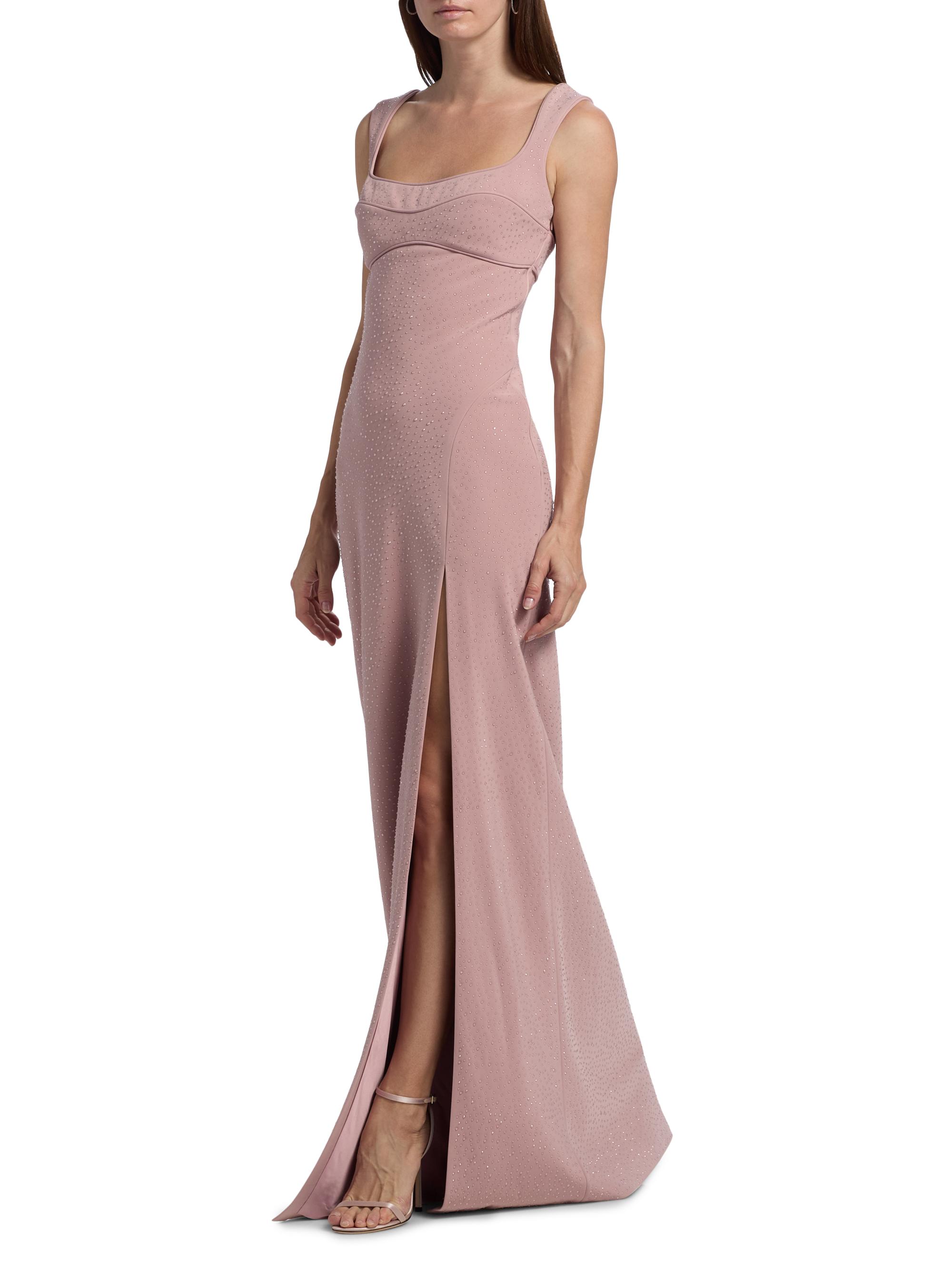 AMUR Venice Embellished Maxi Dress - Taupe Bloom - 2