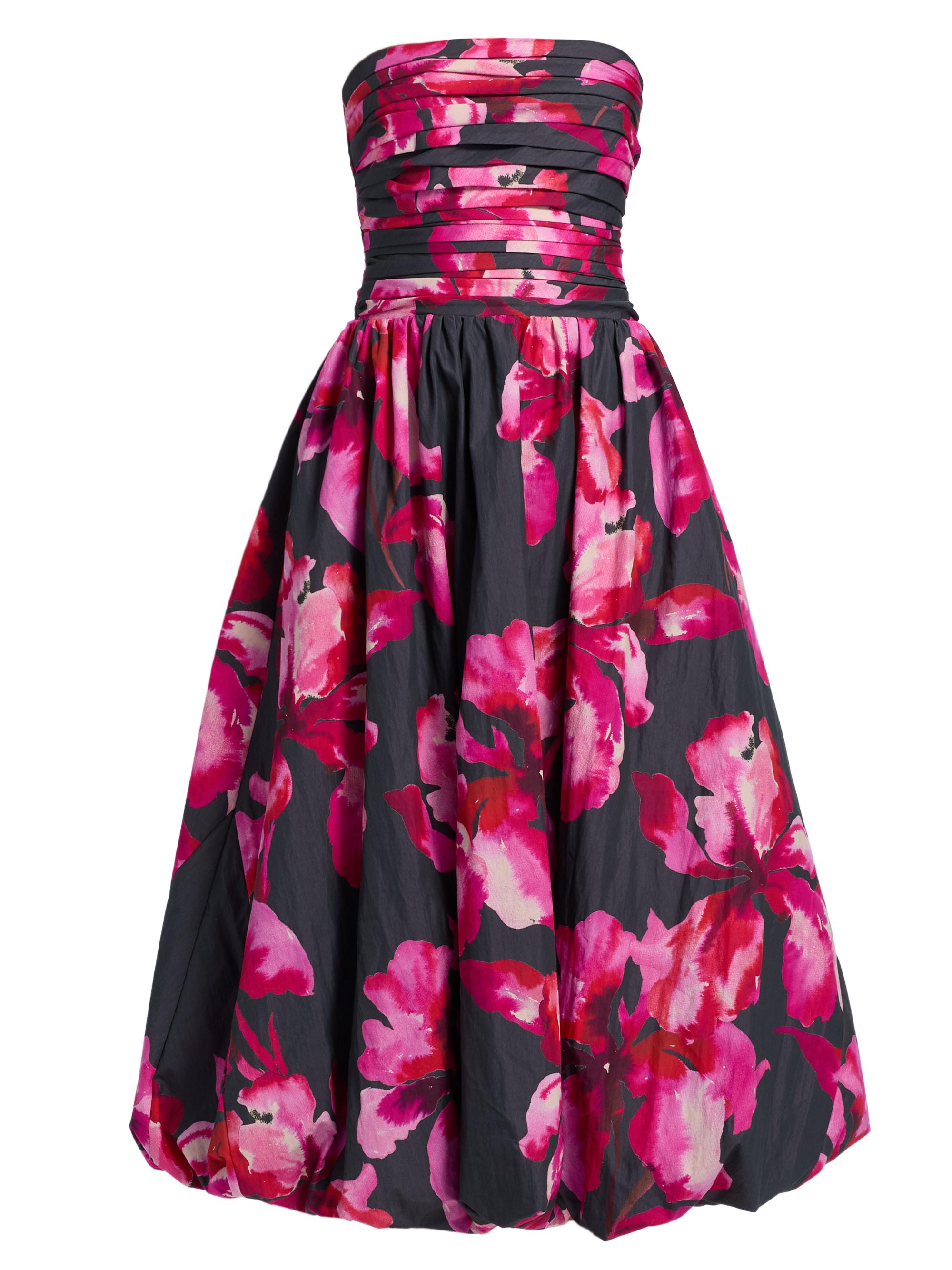 Amur Women's Helena Floral Bubble-Hem Midi-Dress - Rosewood Flora