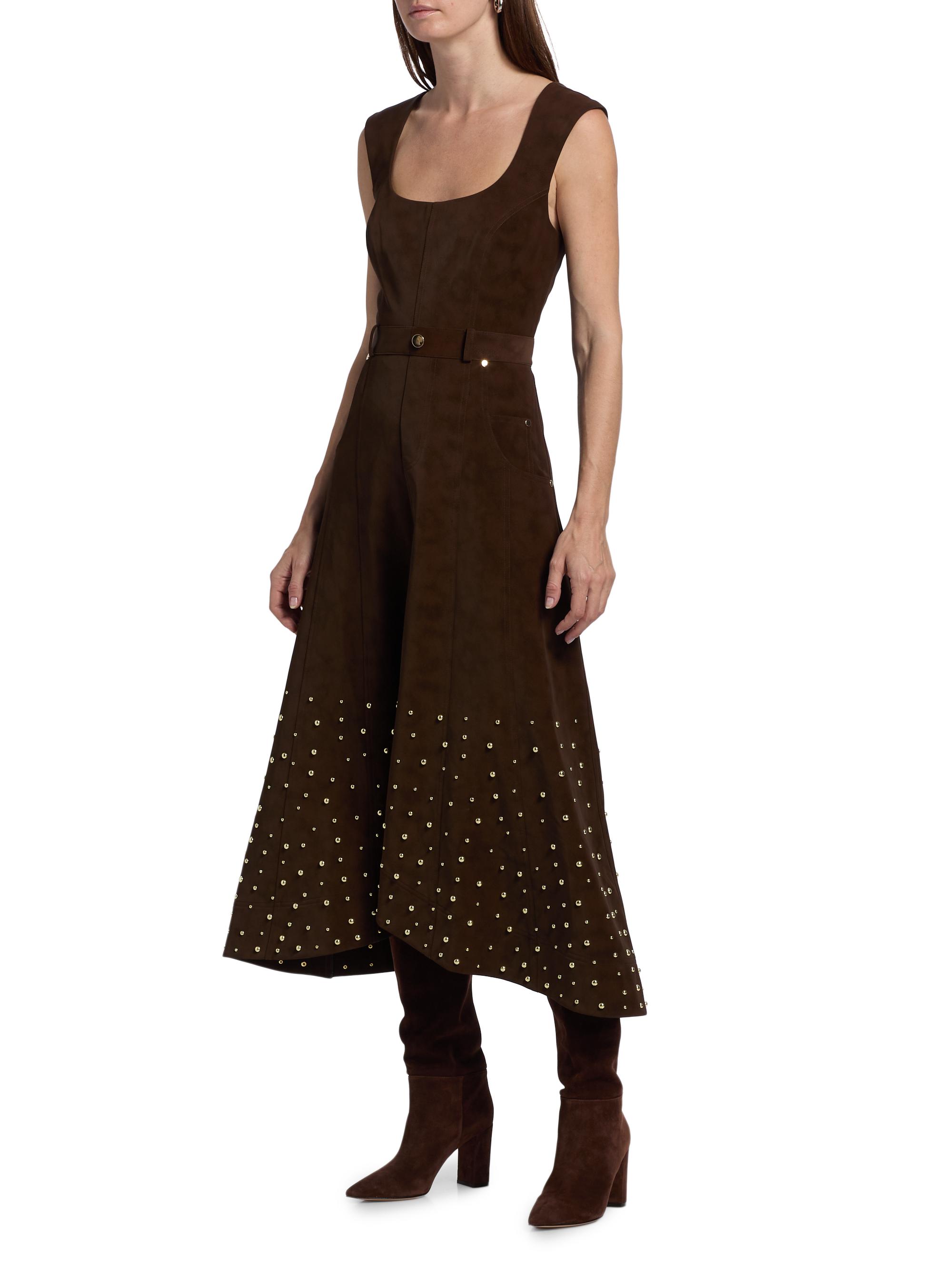 faux suede midi dress WILD ESPRESSO FAUX SUEDE MIDI DRESS