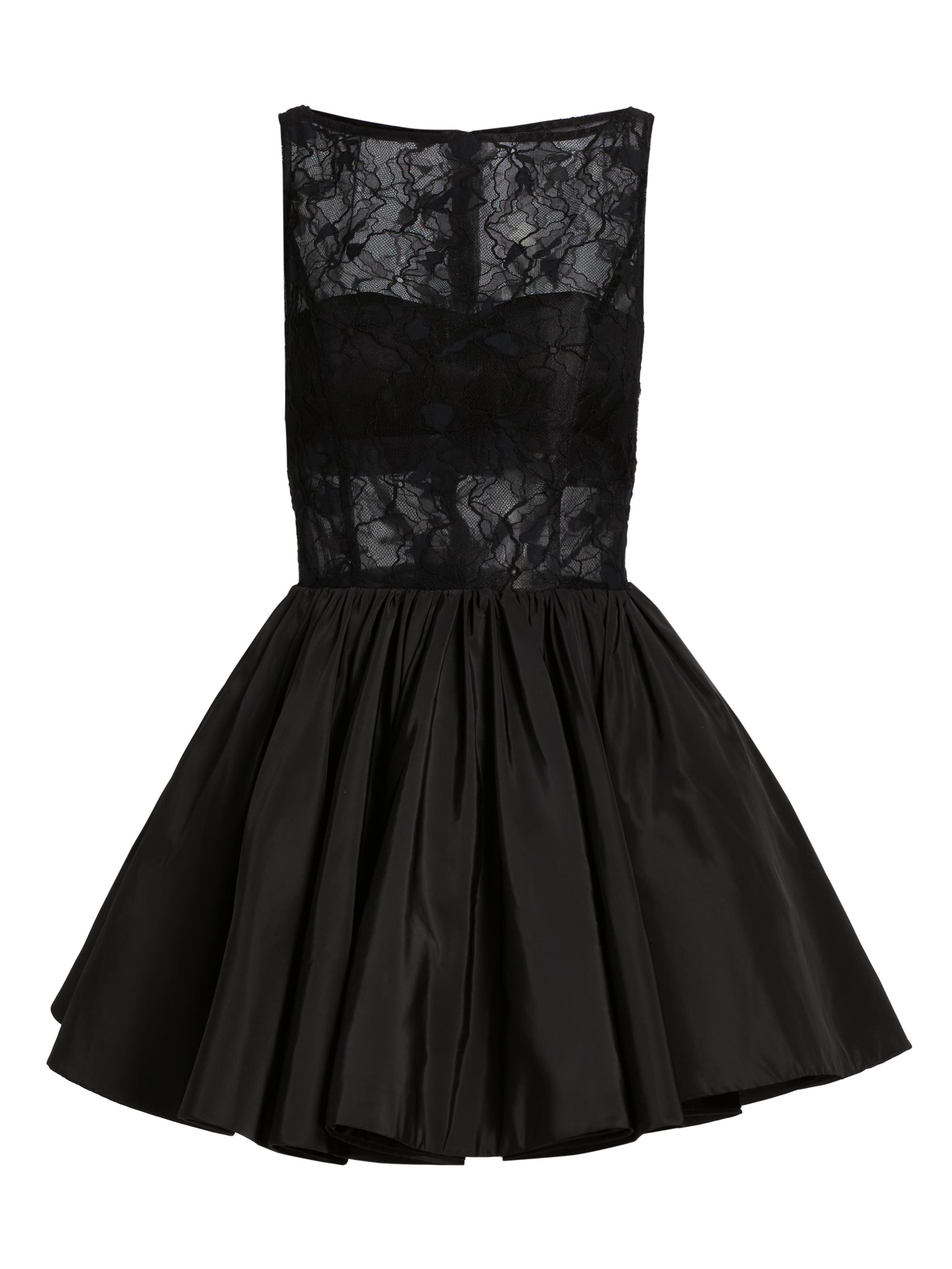 Amur Women's Lainey Boat Neck Lace Minidress - Black