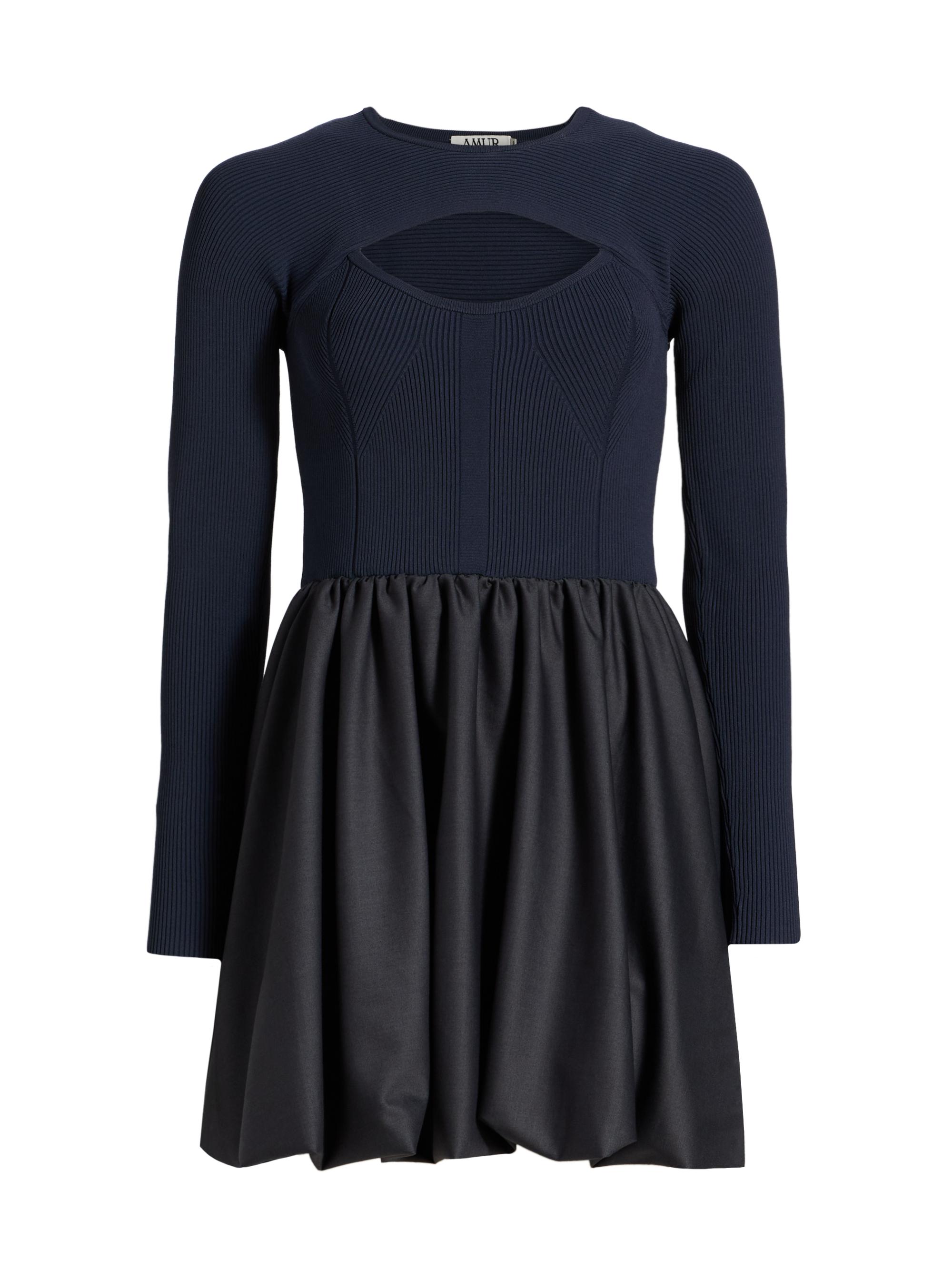 Amur Women's Madelyn Fit & Flare Minidress - Dark Suitable Grey