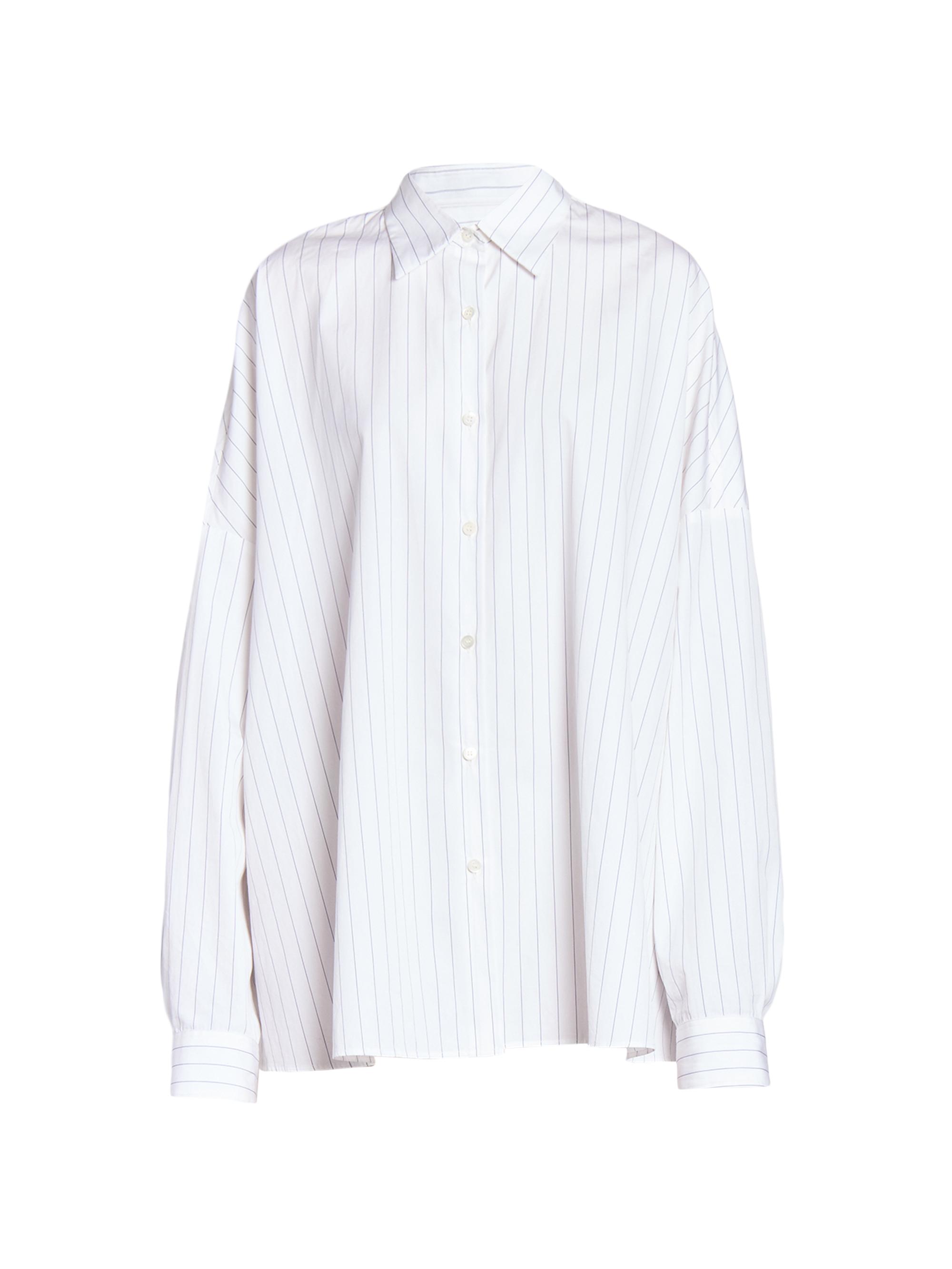 Dries Van Noten Women's Casia Pinstripe Oversized Cocoon Shirt - Navy